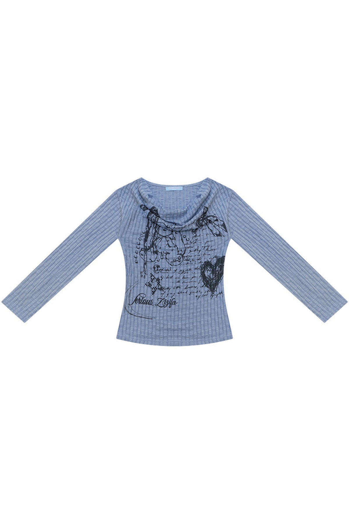 Blue Rabbit Graffiti Knit Top