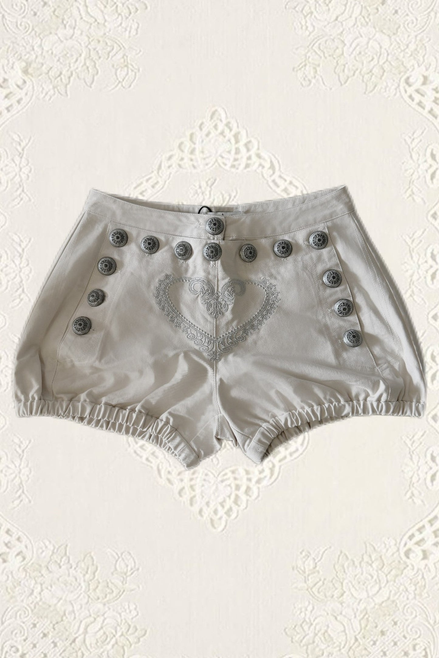 Shorts da tennis con ricamo a cuore