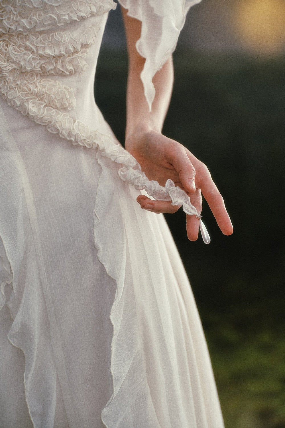 French Pearl Lace Slip Dress