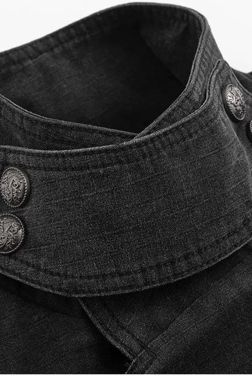 Distressed Military Stand Collar Jacket