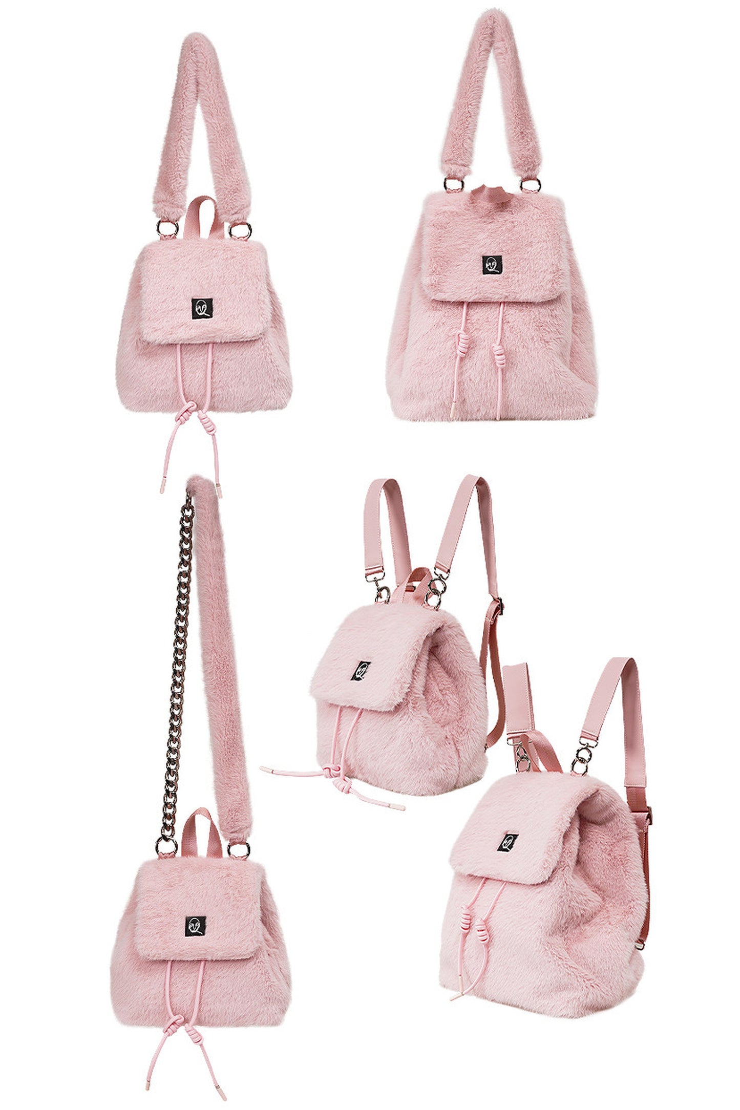 Macaron Furry Crossbody Backpack