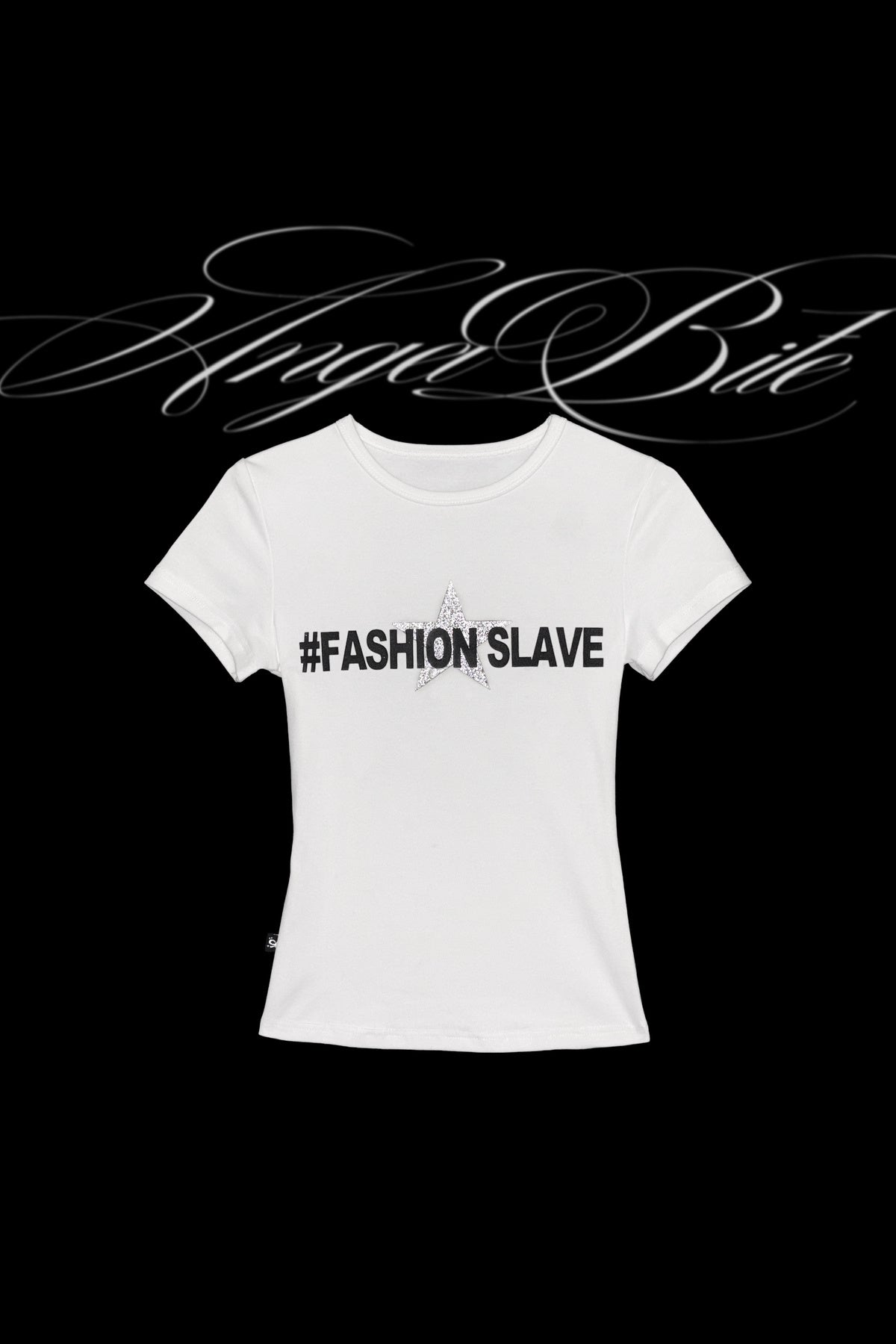 Silver Glitter Print Short T-Shirt