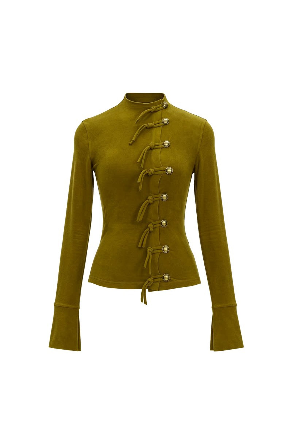 Moss Green Long Sleeve Knit Top