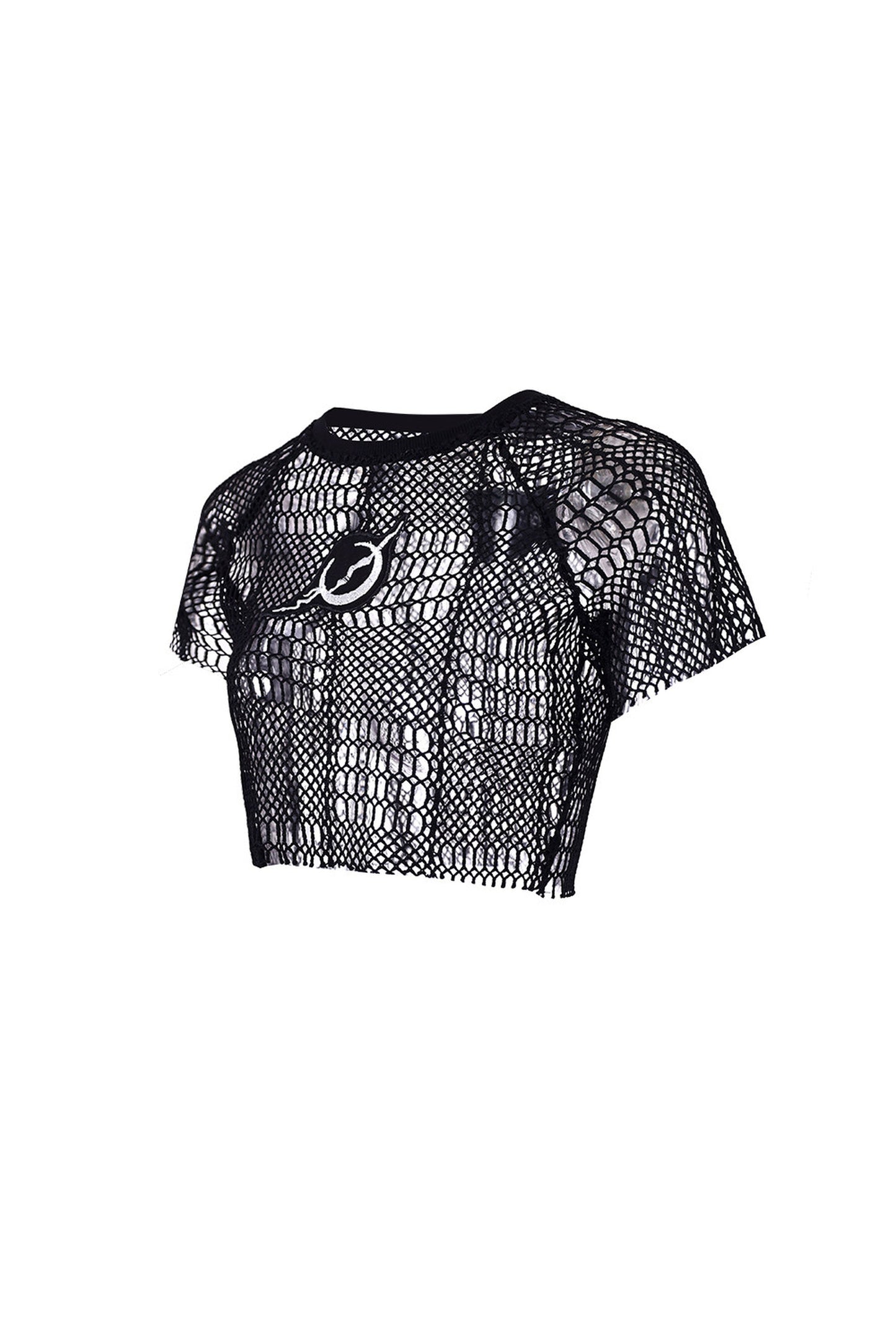 Geometric Mesh Rock Crop T-Shirt