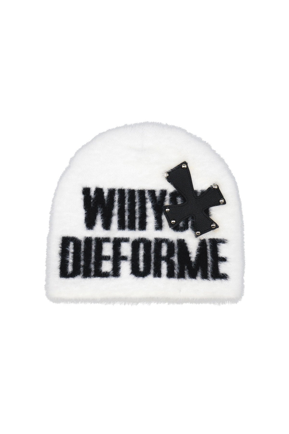 Studded Cross Jacquard Beanie