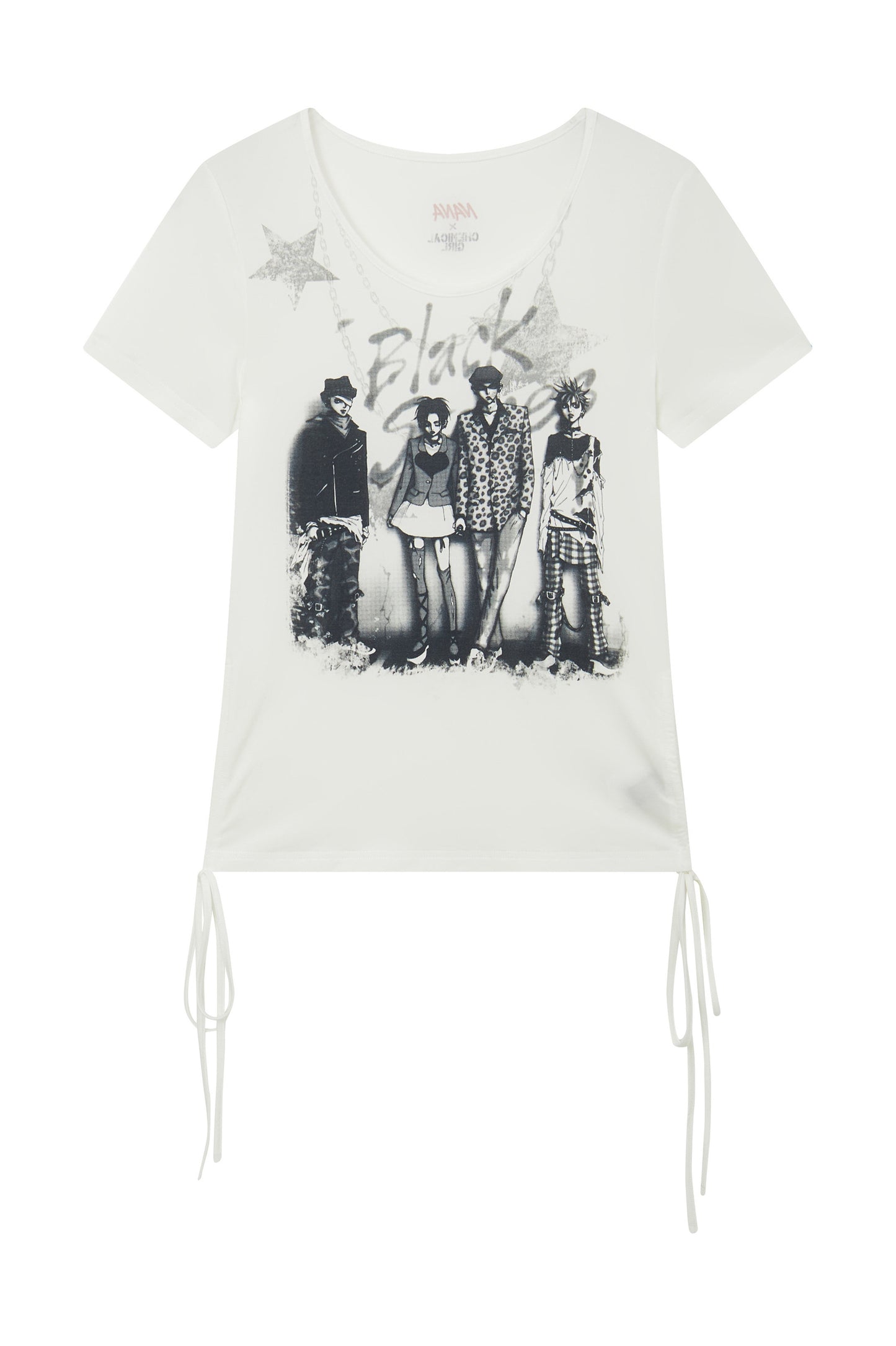 Portrait Print Drawstring Top
