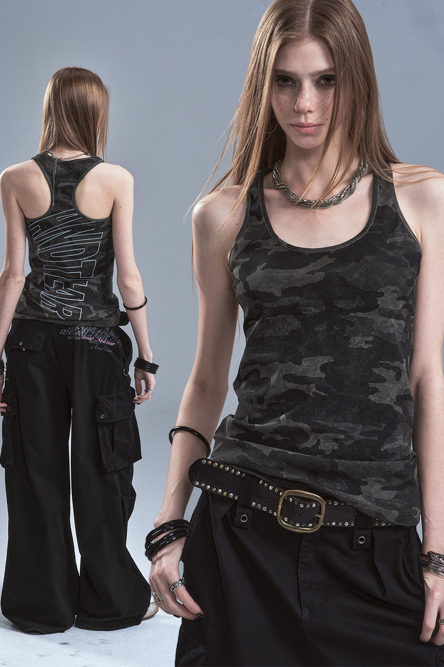 Tanktop mit Racerback und Tarnmuster