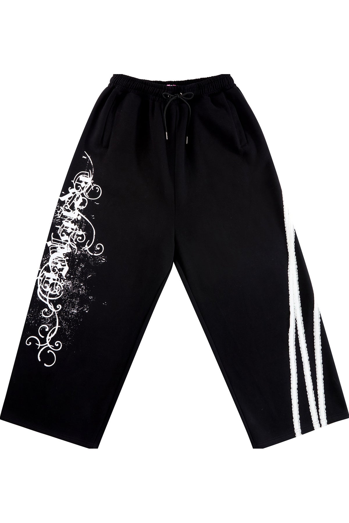 Splatter Print Lace Trim Sweatpants