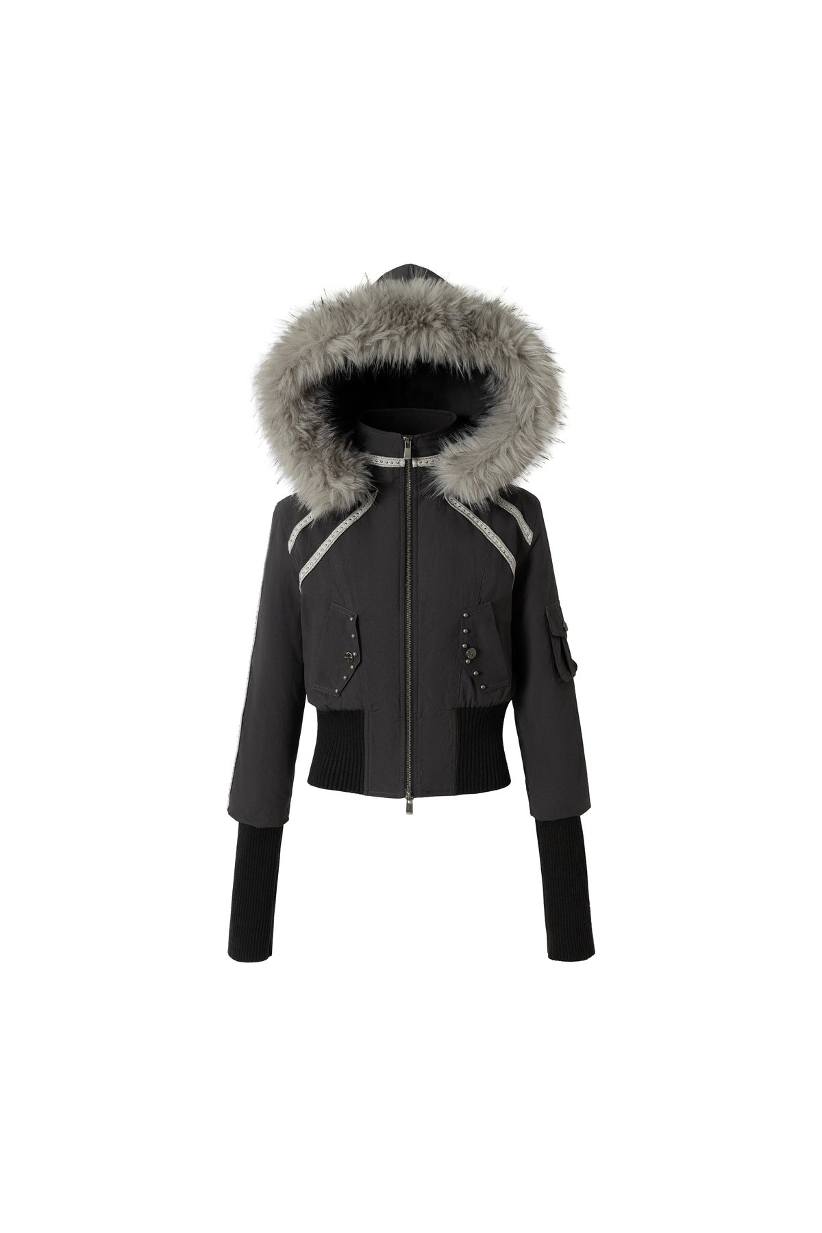 Hooded Fur Collar Parka Outer