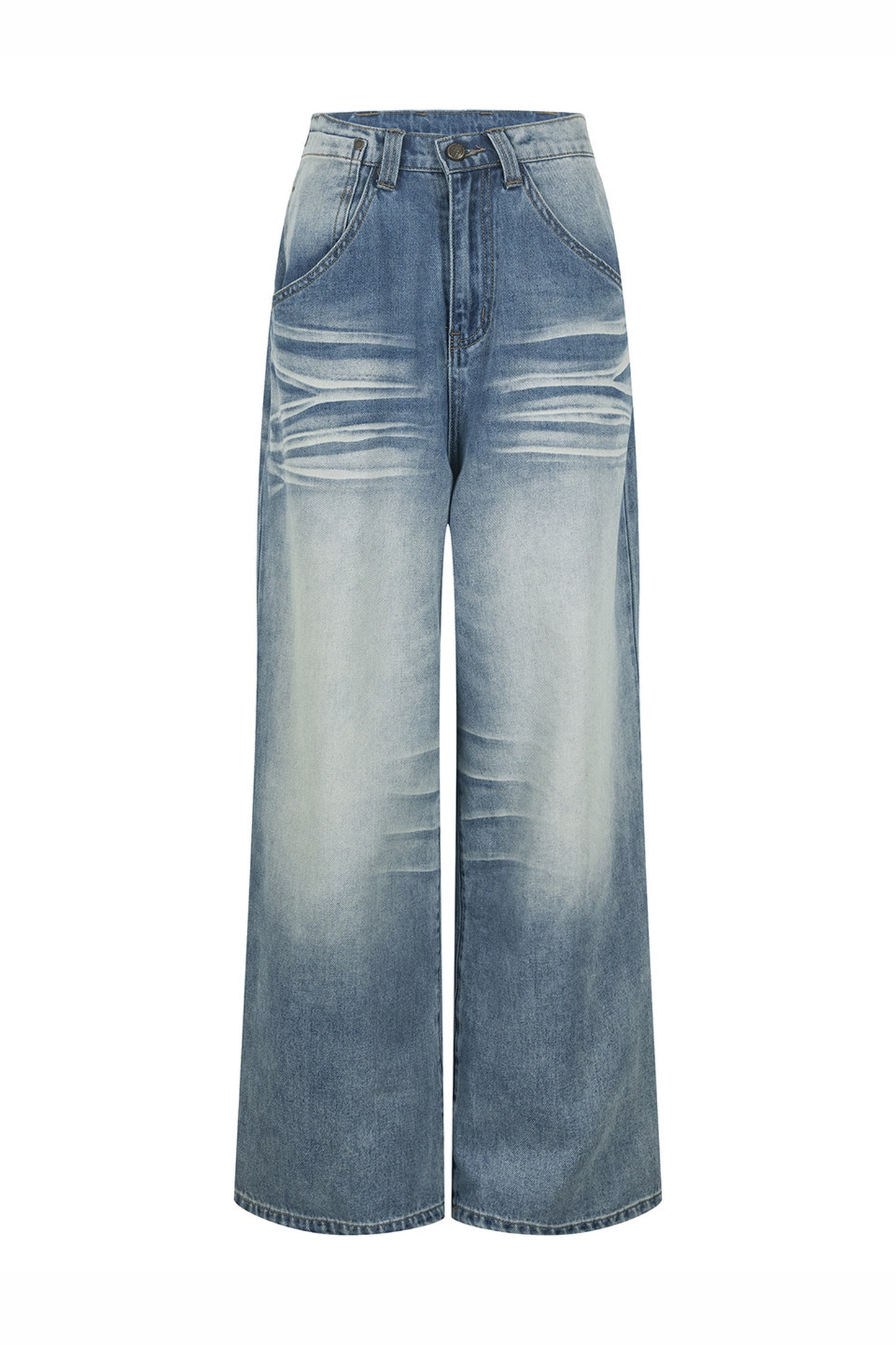 Vintage Distressed Wide-Leg Jeans