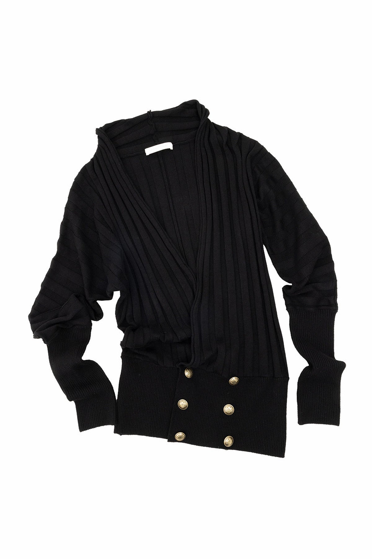 Double-Breasted V-Neck Knit Cardigan