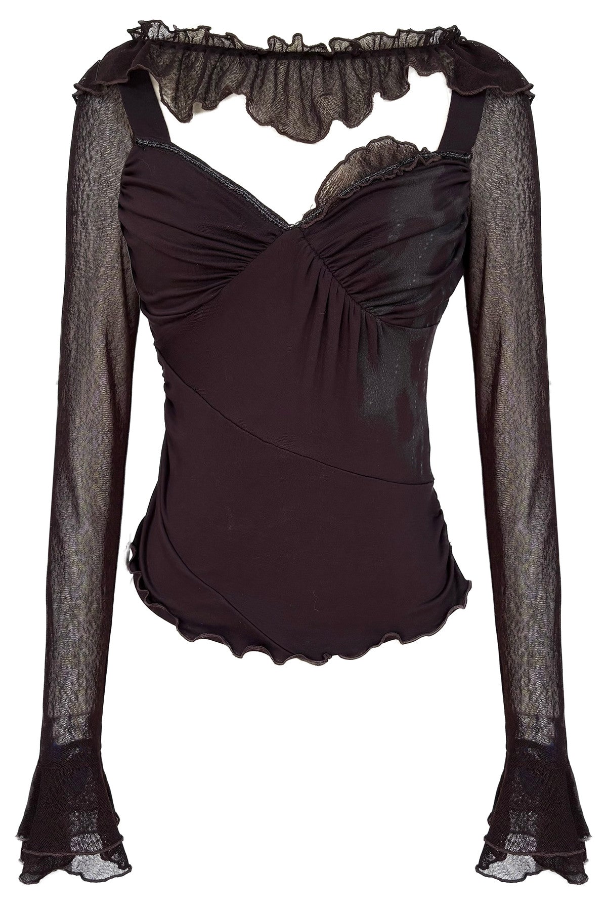 Knitted Lace Collar Patchwork Top