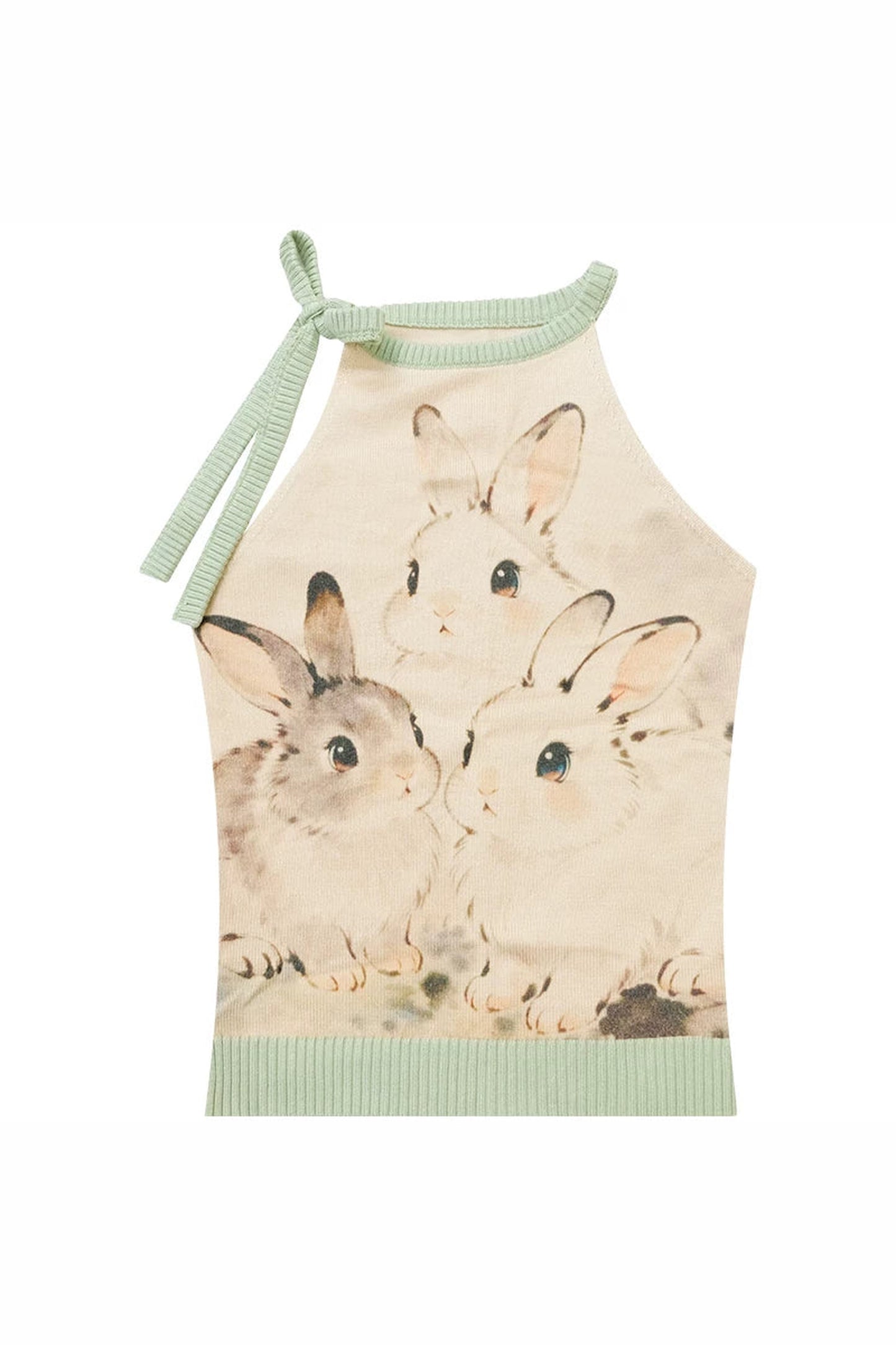 Rabbit Shadow Knitted Halter Top
