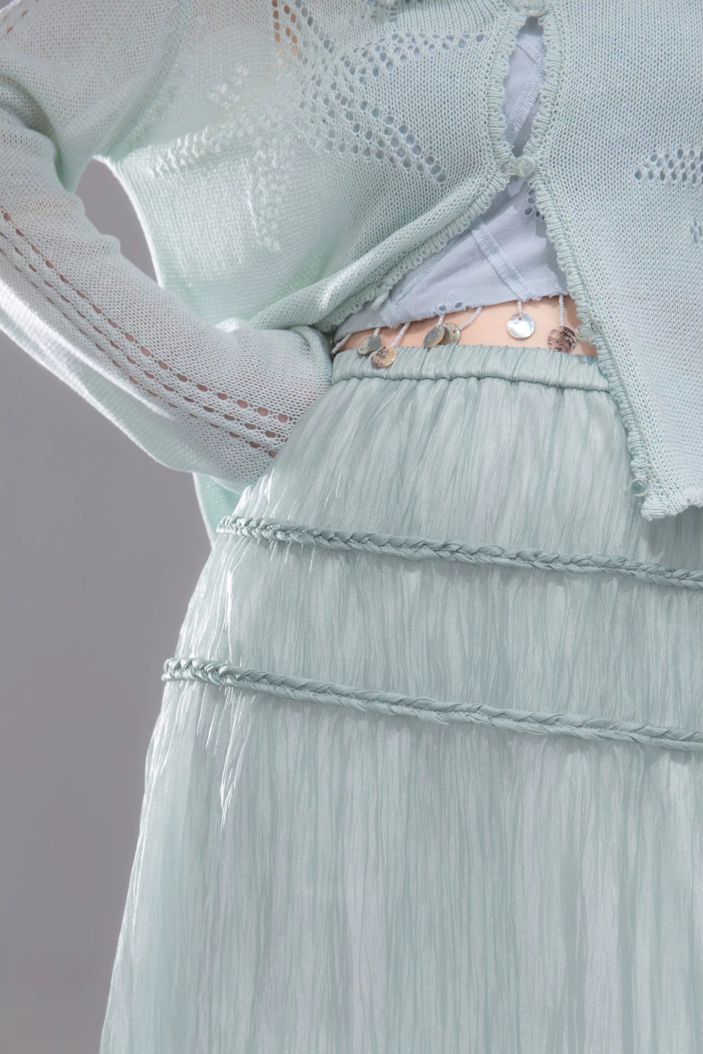 Green Wave Sheer Skirt
