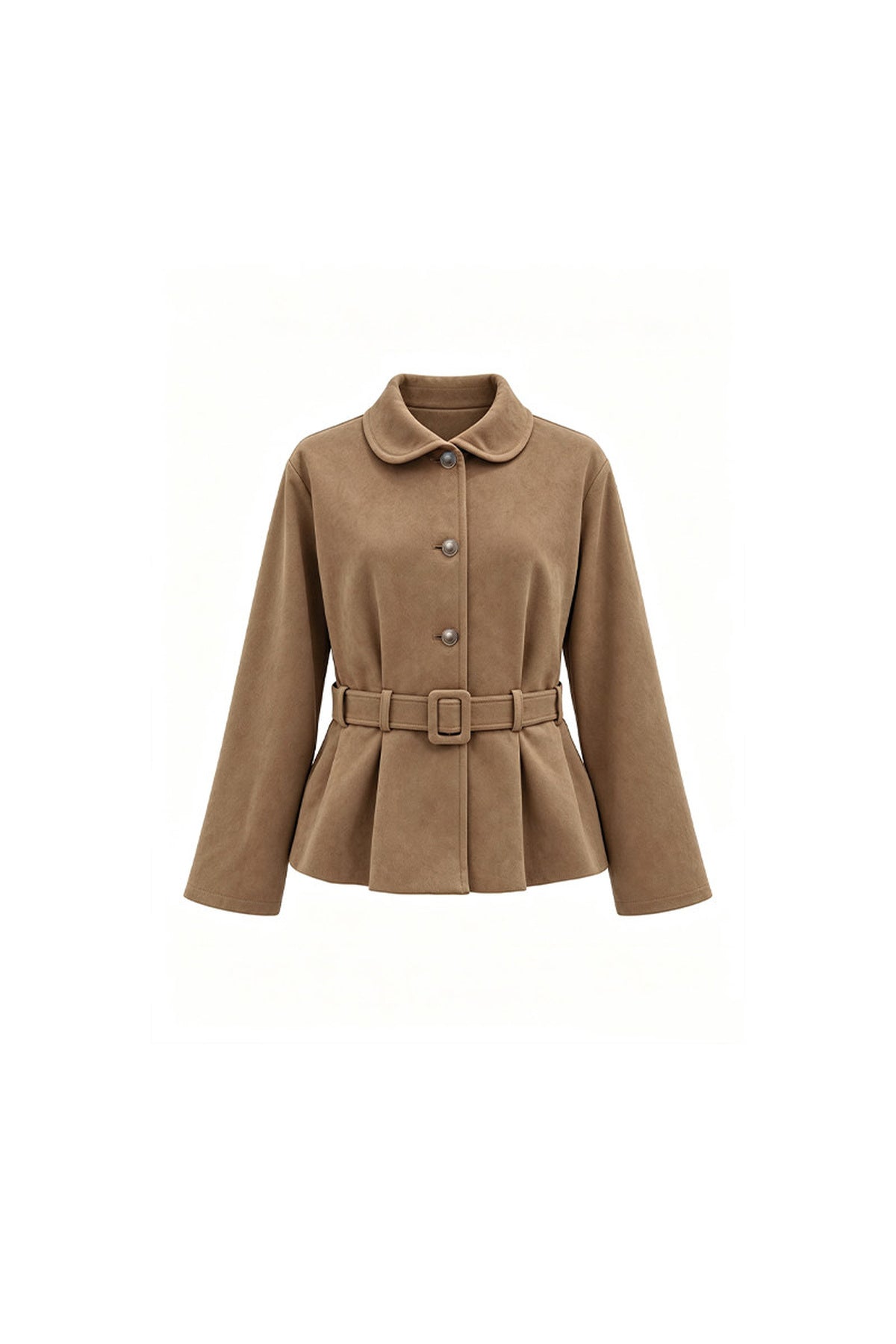 Waist-Cinching Suede Lace Cuffs Jacket