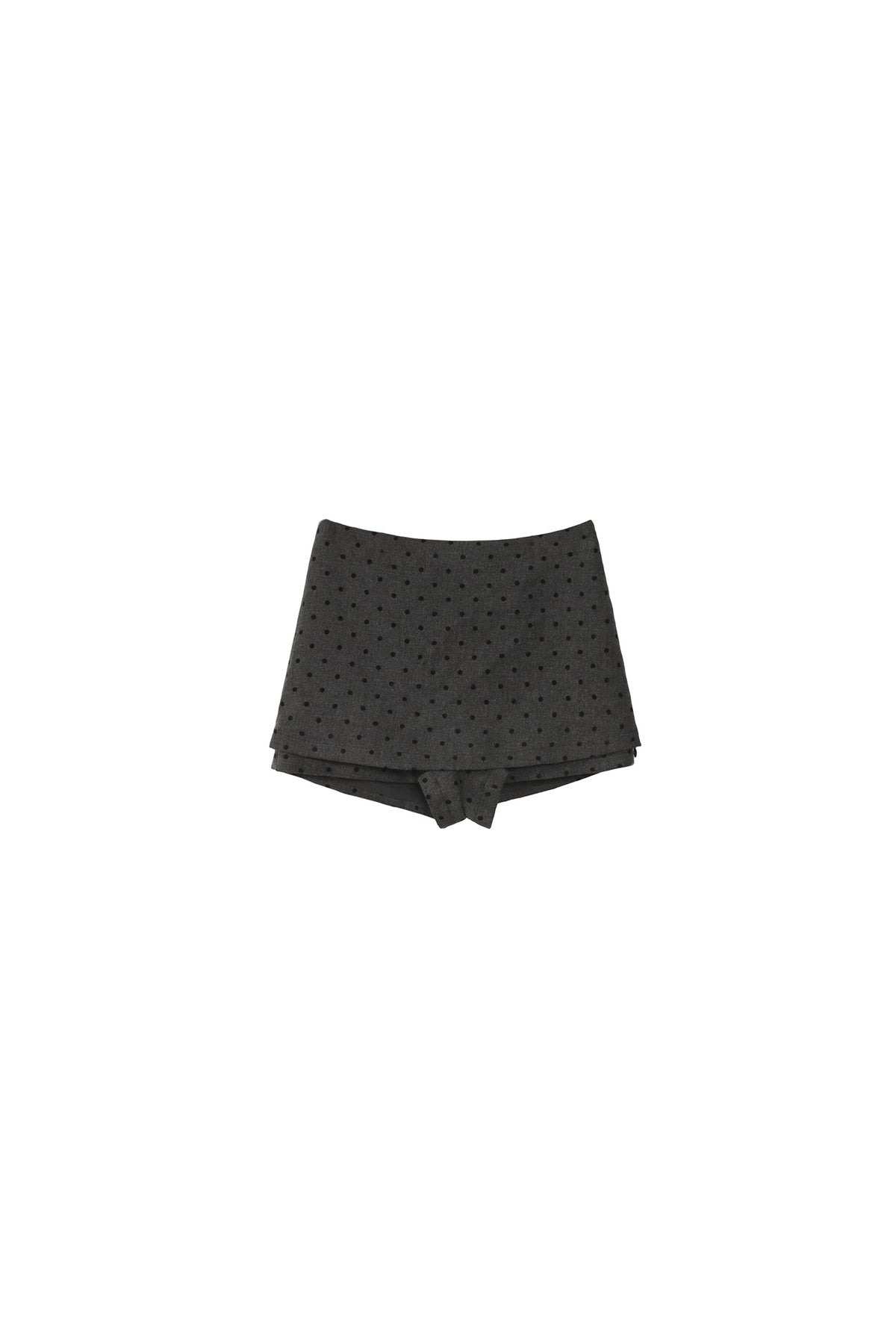 High-Waisted A-Line Polka Dot Layered-Look Skirt