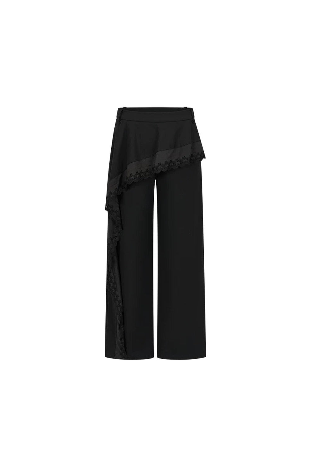 Mulberry Silk Asymmetrical Wide-Leg Pants