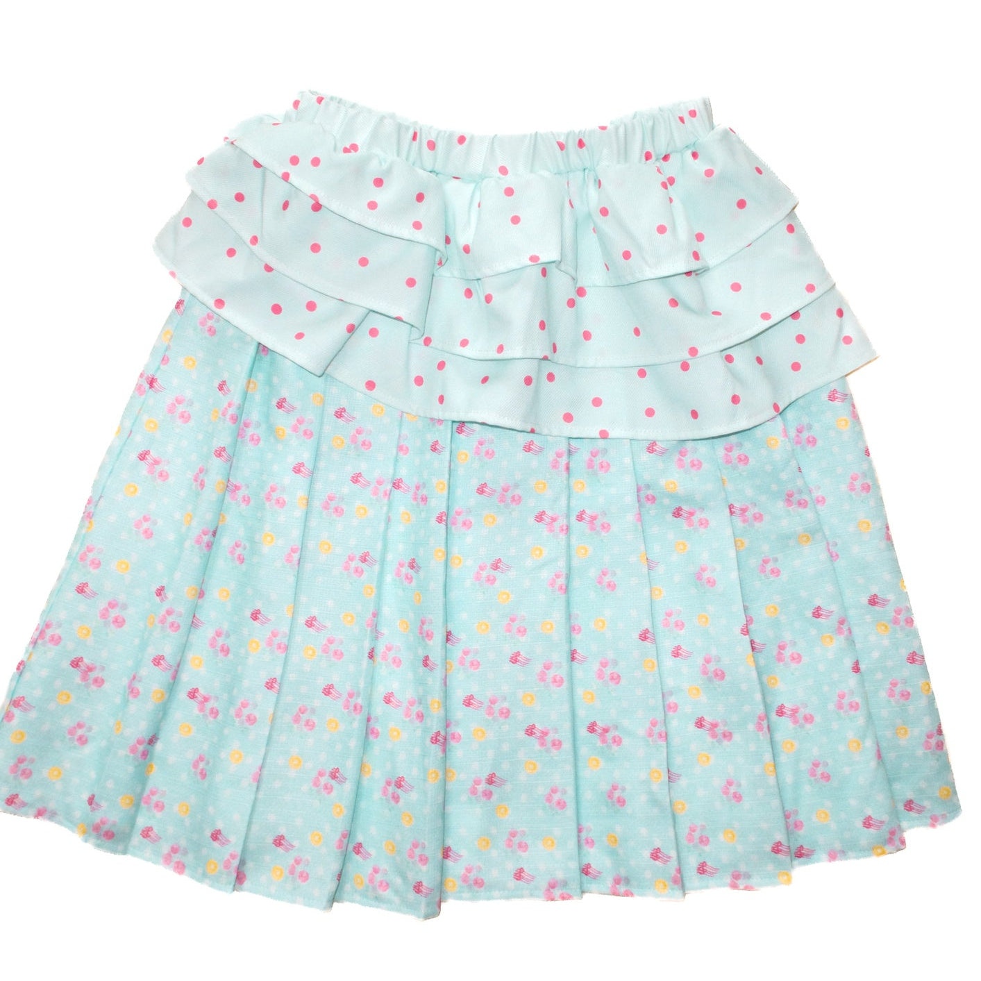 Mint Floral Asymmetrical Skirt
