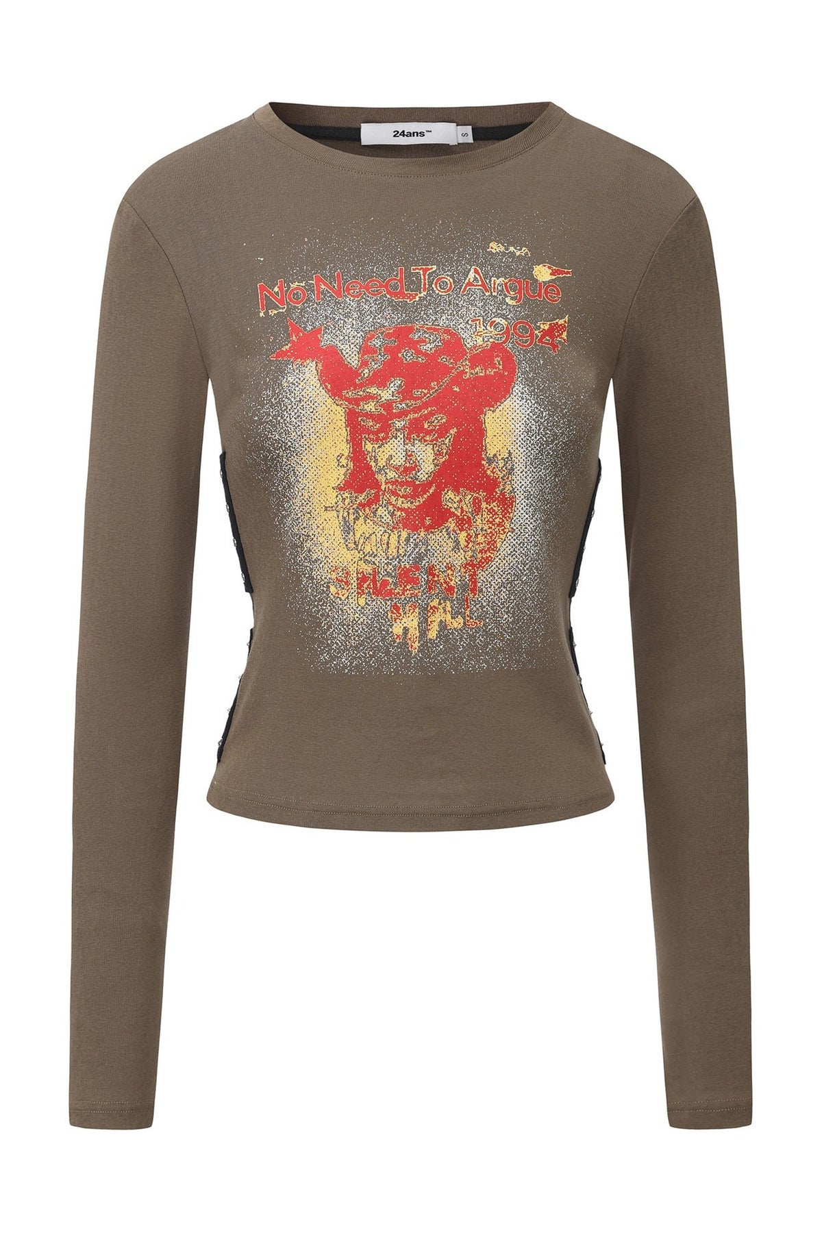 Worn-Out Faded Print Adjustable Waist T-Shirt