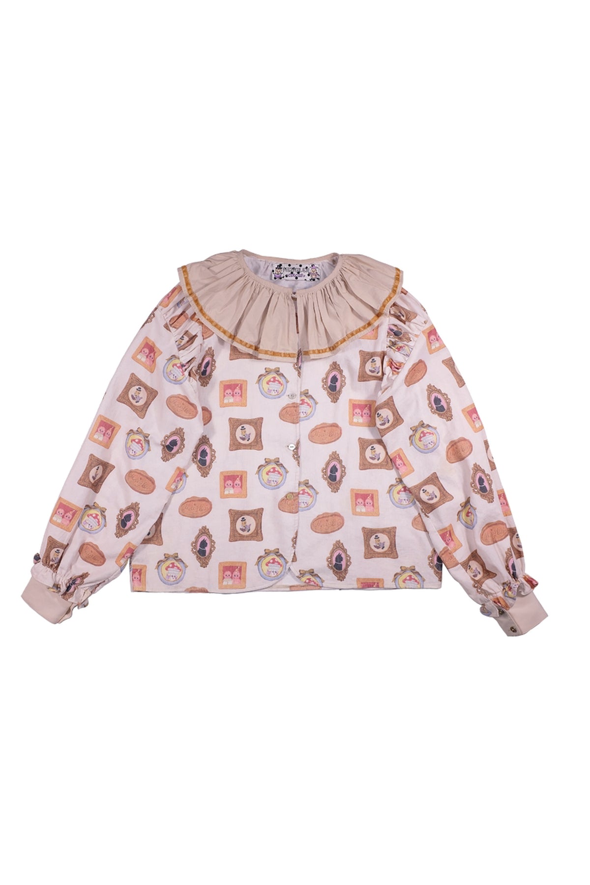 Hand-Painted Cupid Print Shirt