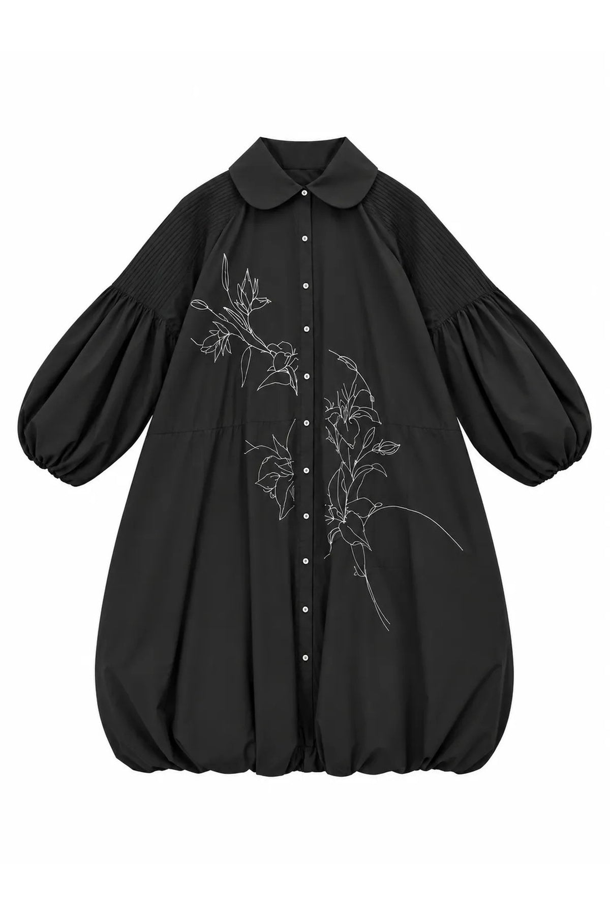 Night-Blooming Lily Embroidered Dress