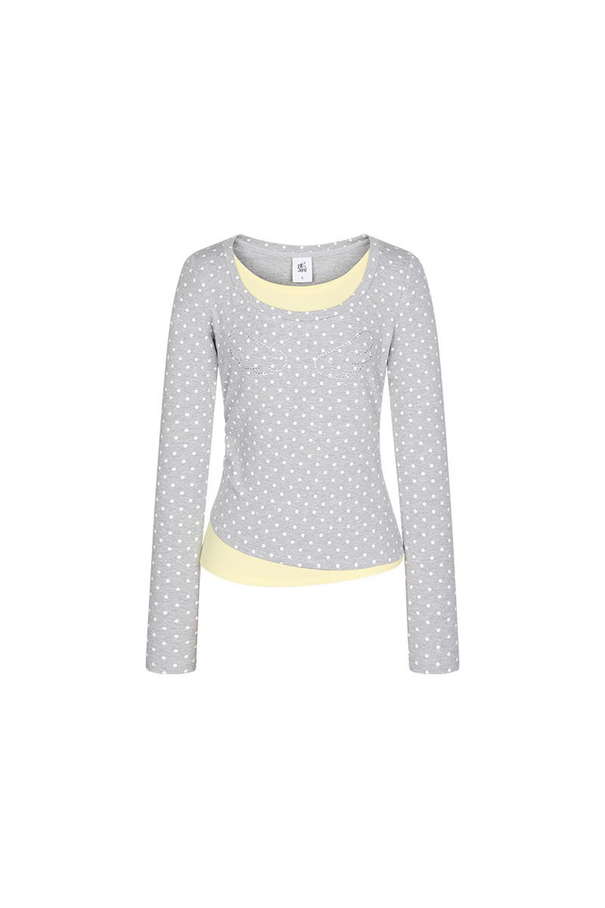 Polka Dot Layered-Look Blouse