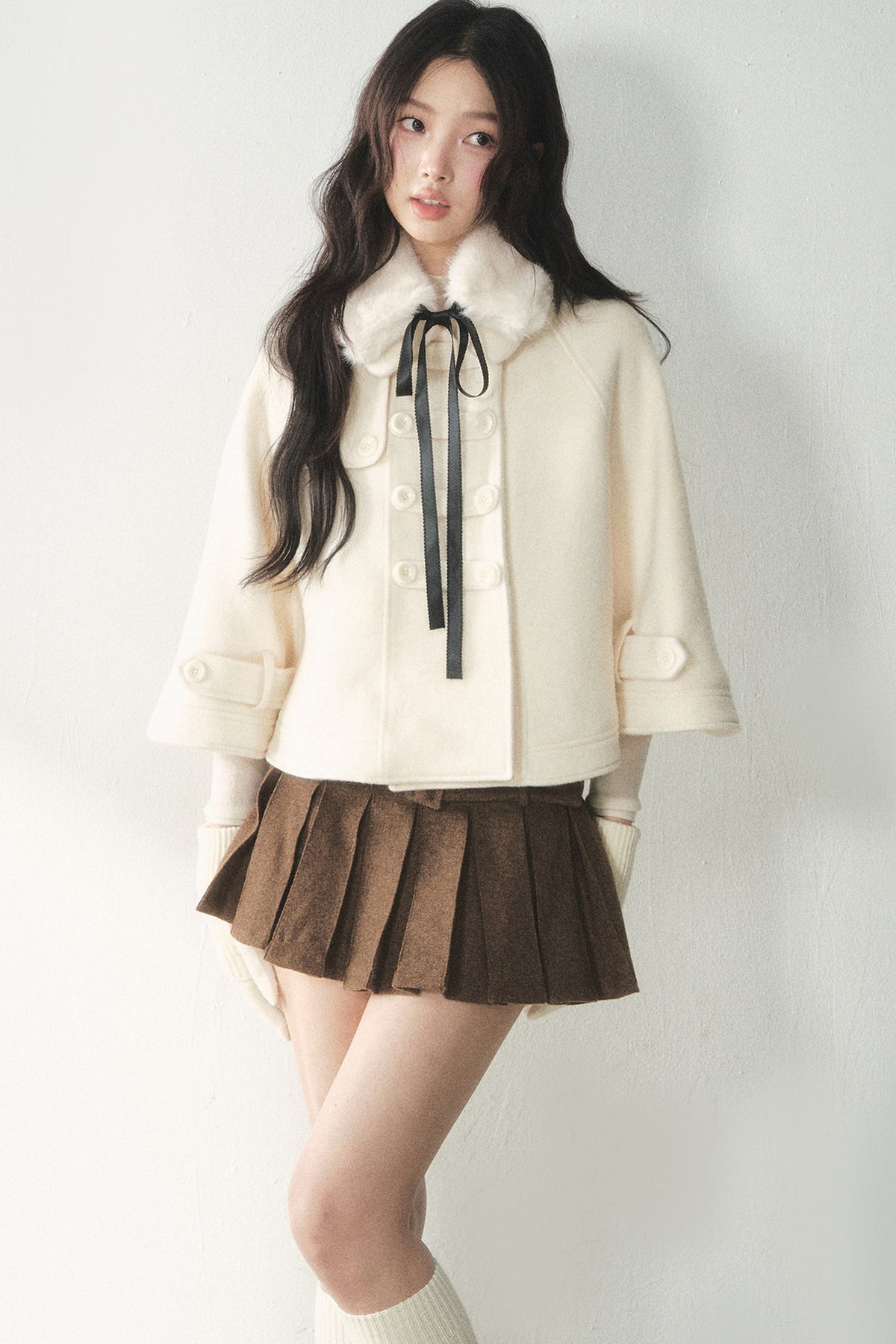 50% Merino Wool Pleated Skirt