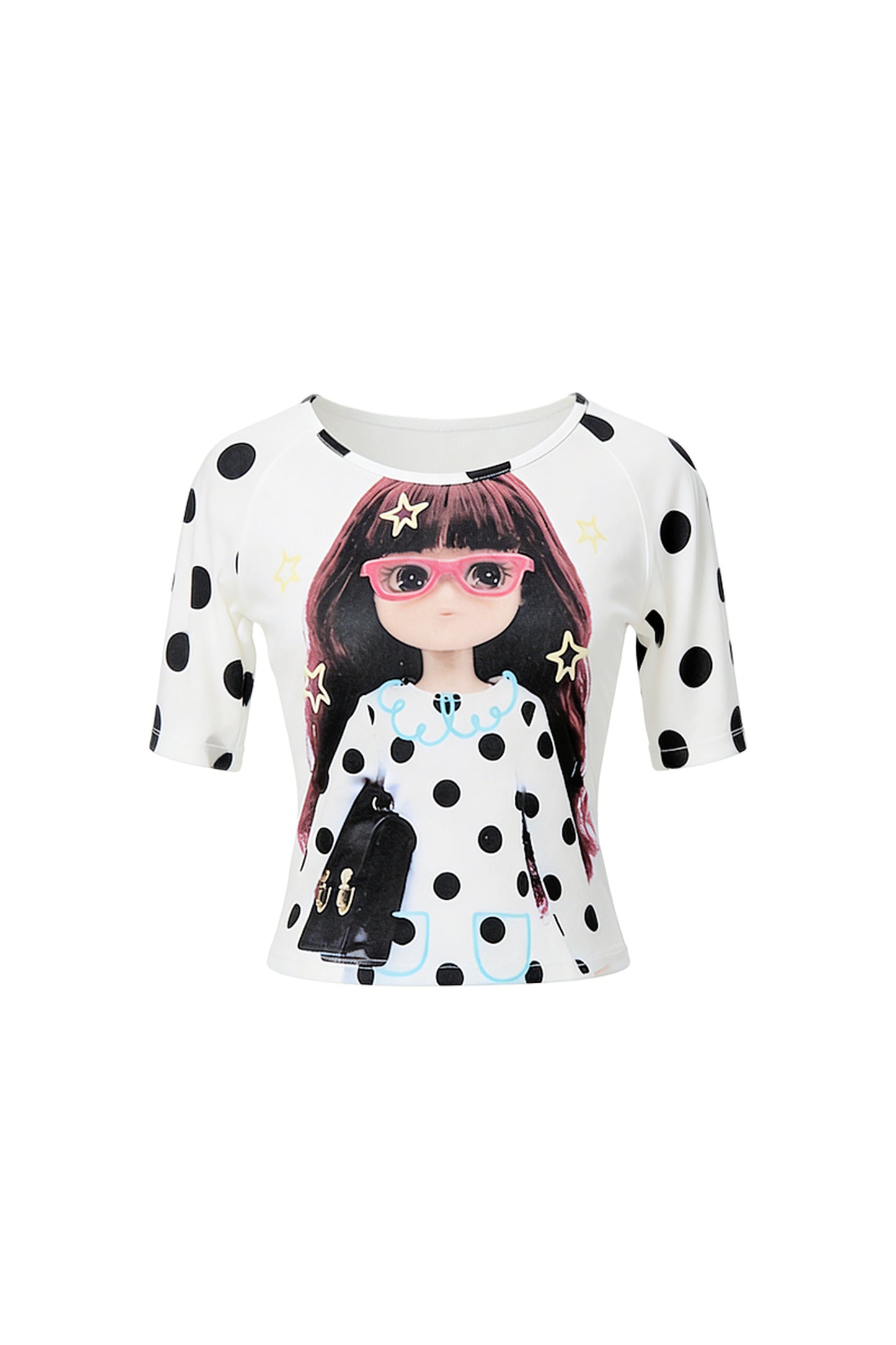Printed Knit Raglan Top