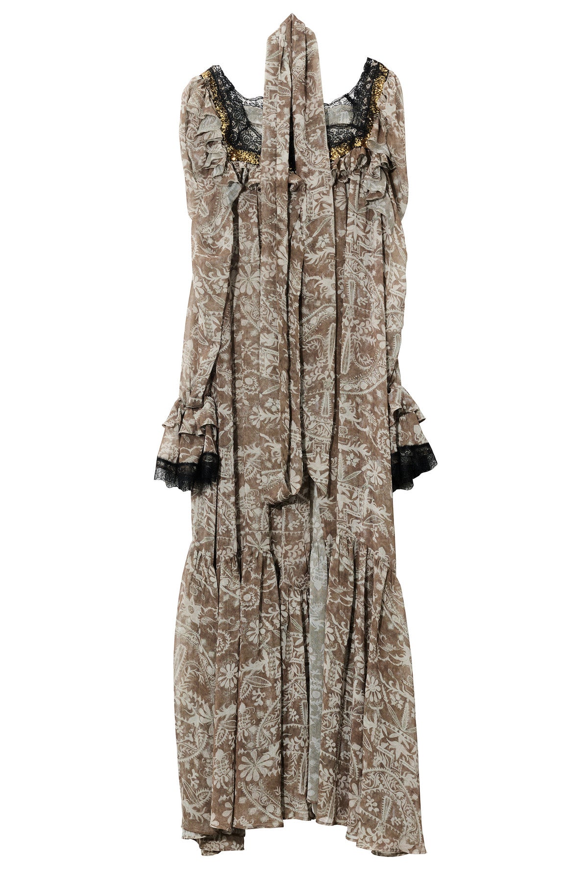 Floral Print Chiffon Maxi Dress