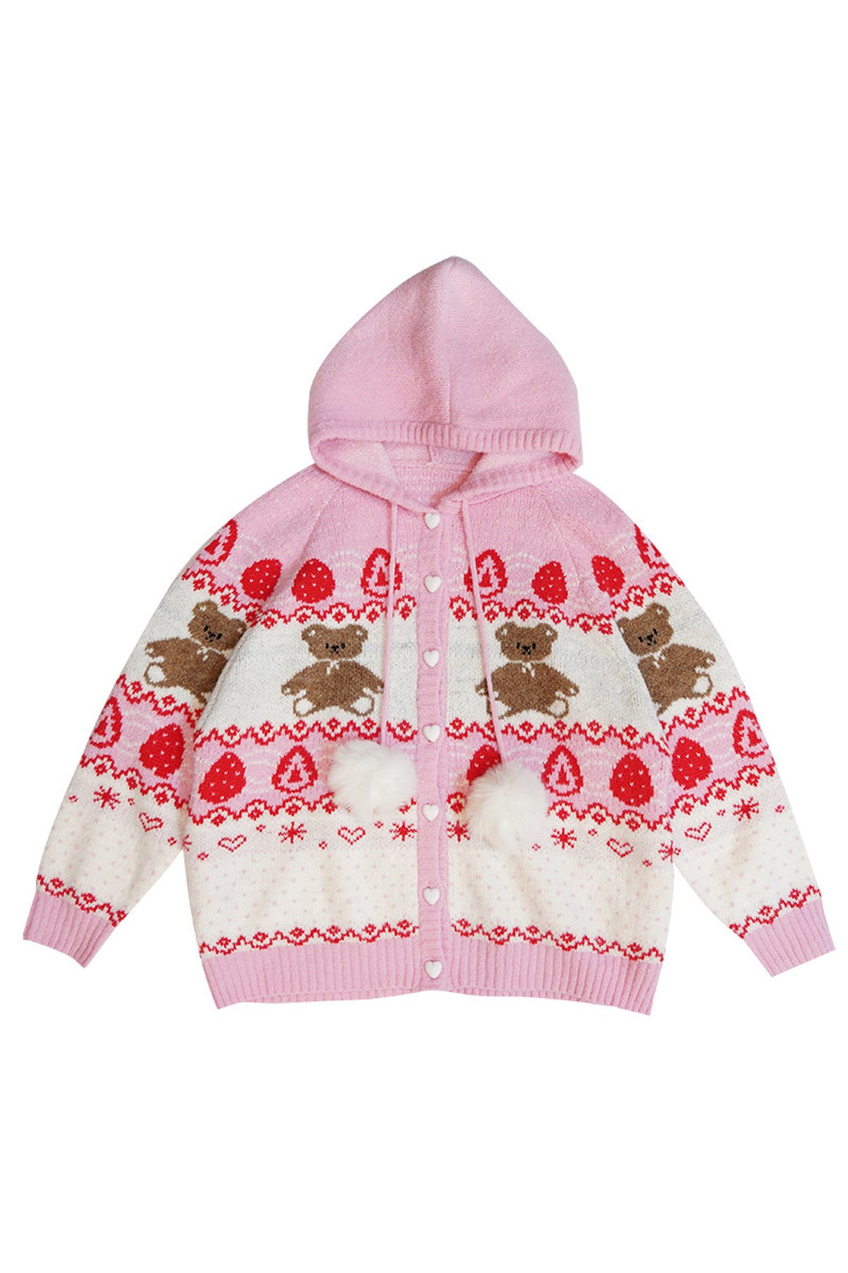 Strawberry Bear Fair Isle Cardigan