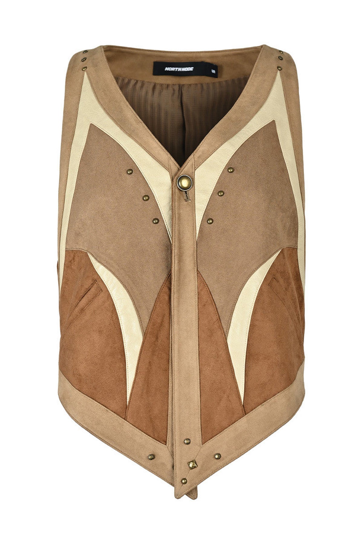 Faux Suede Patchwork Vest