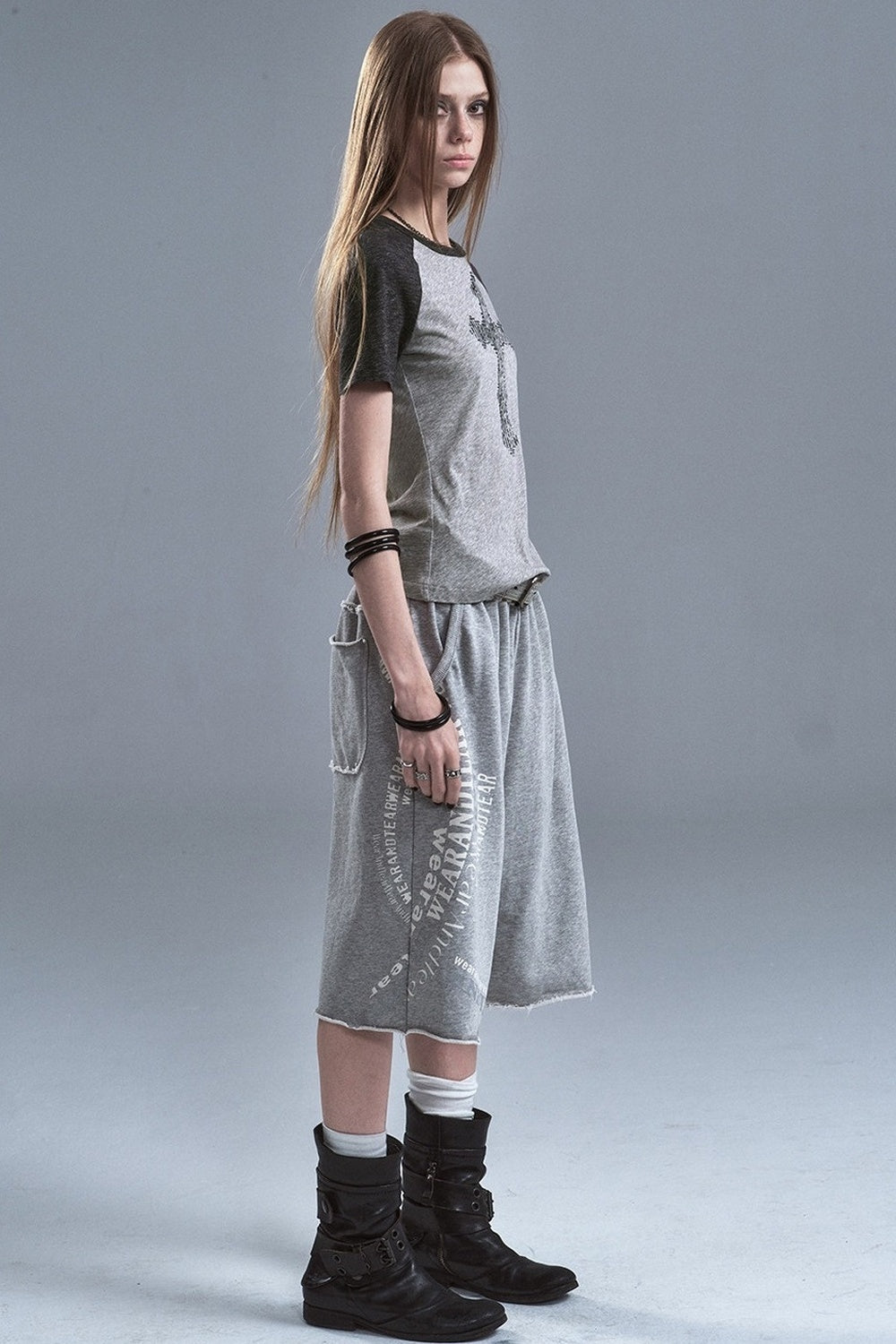 Silver Letter Terry Sweatpants