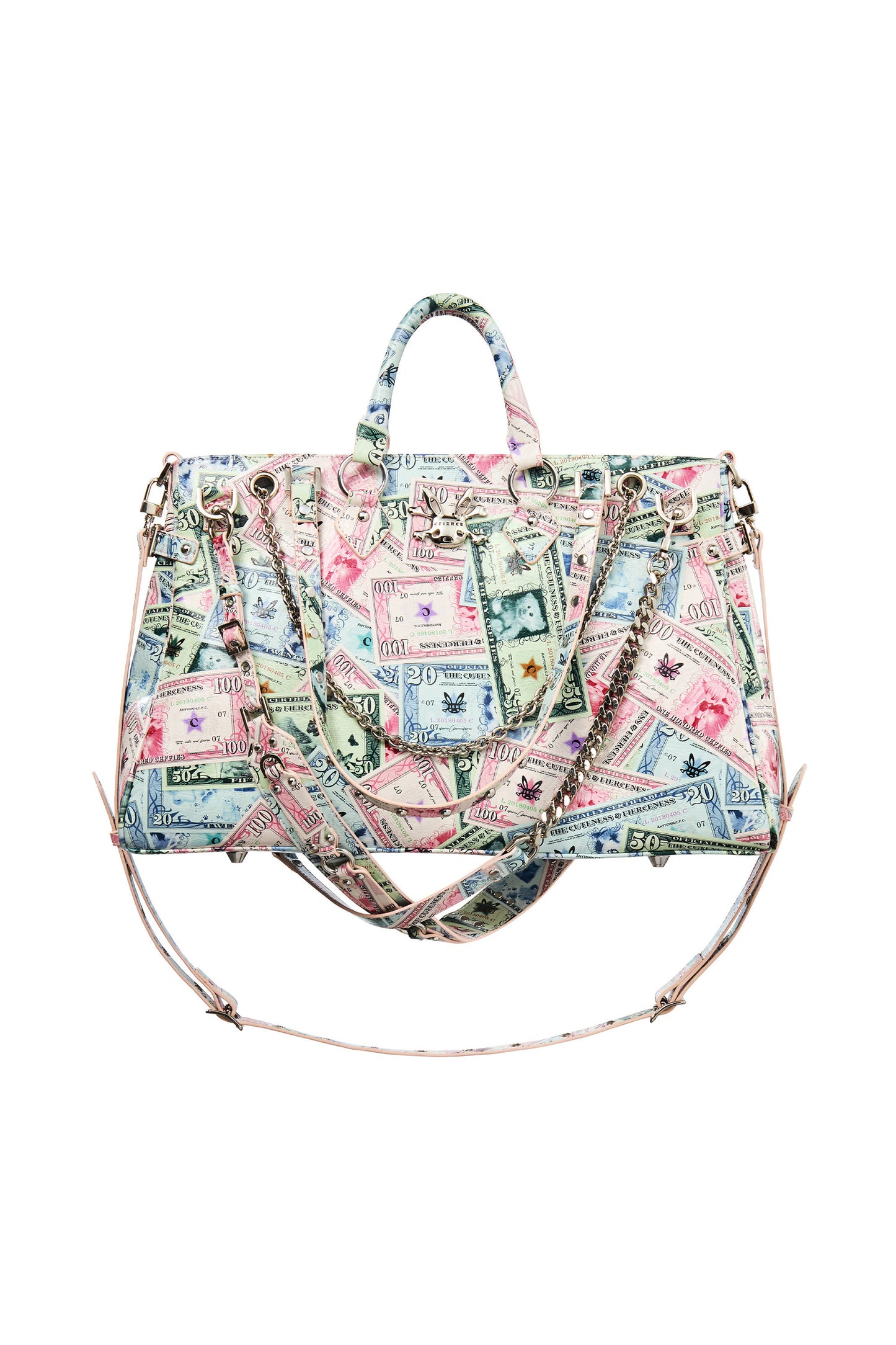 Borsa a tracolla con stampa denaro