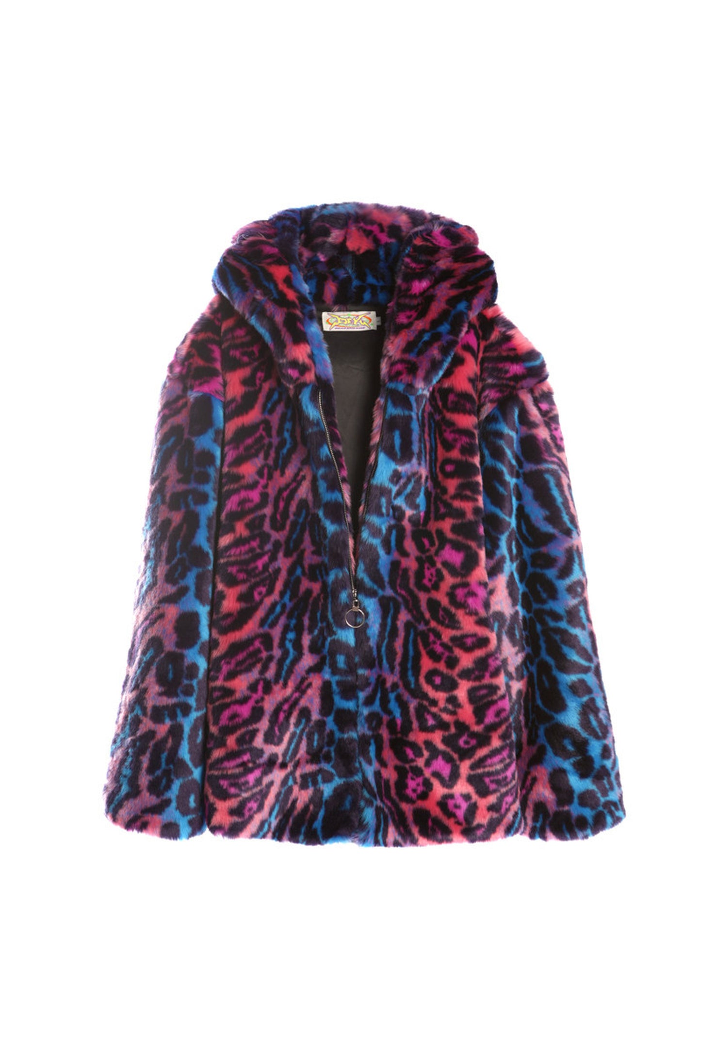 Leopard Print Fur Hooded Jacket