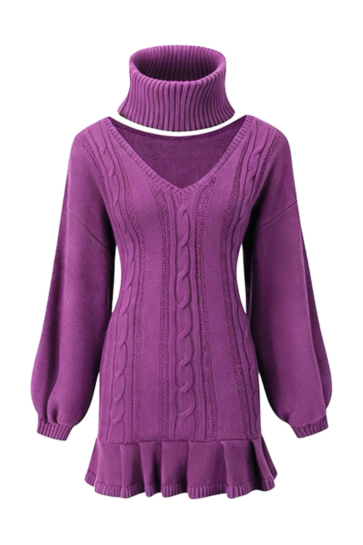 Cable Knit Batwing Vine Dress