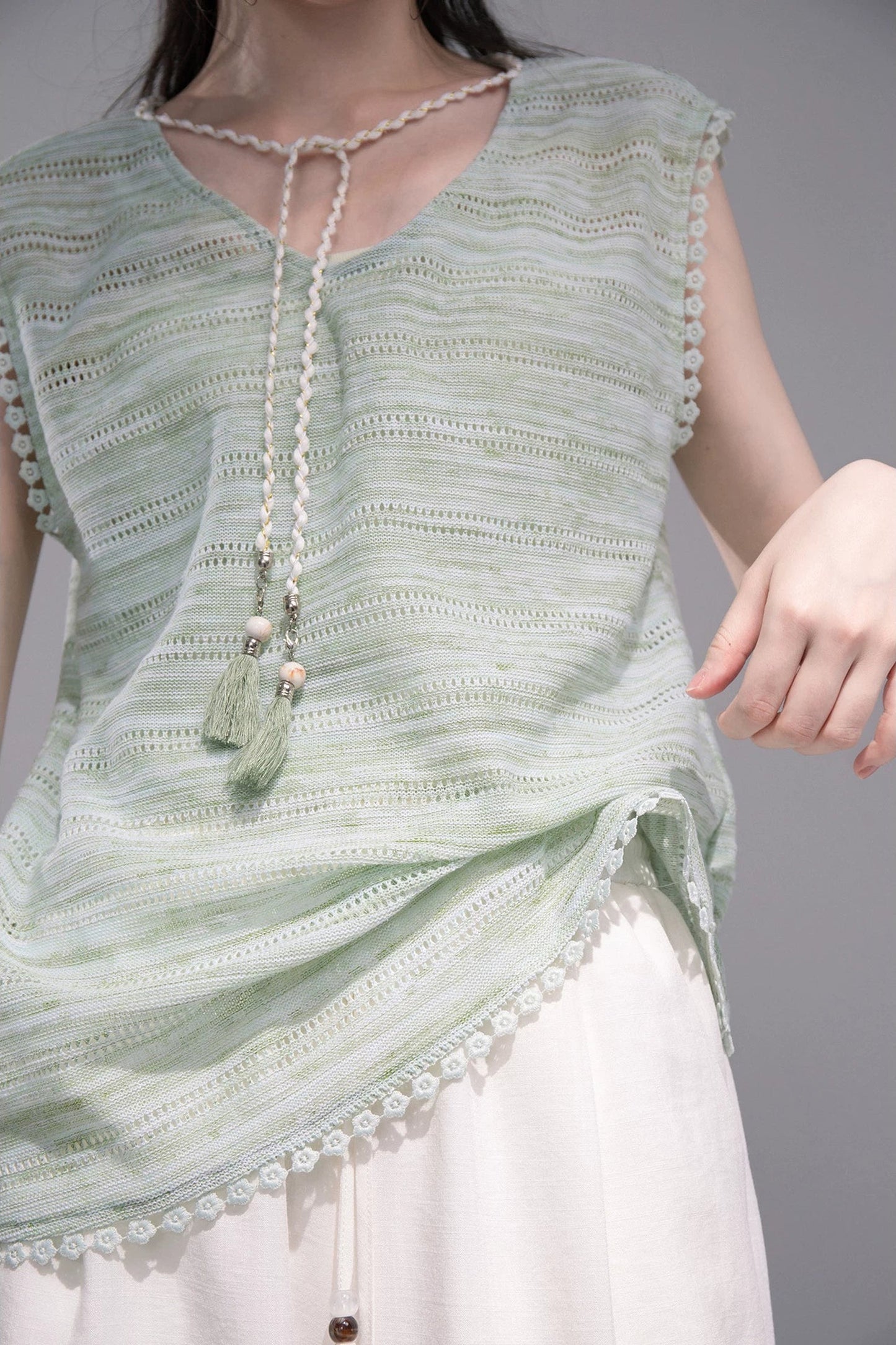 Ice Green Knit Tank Set