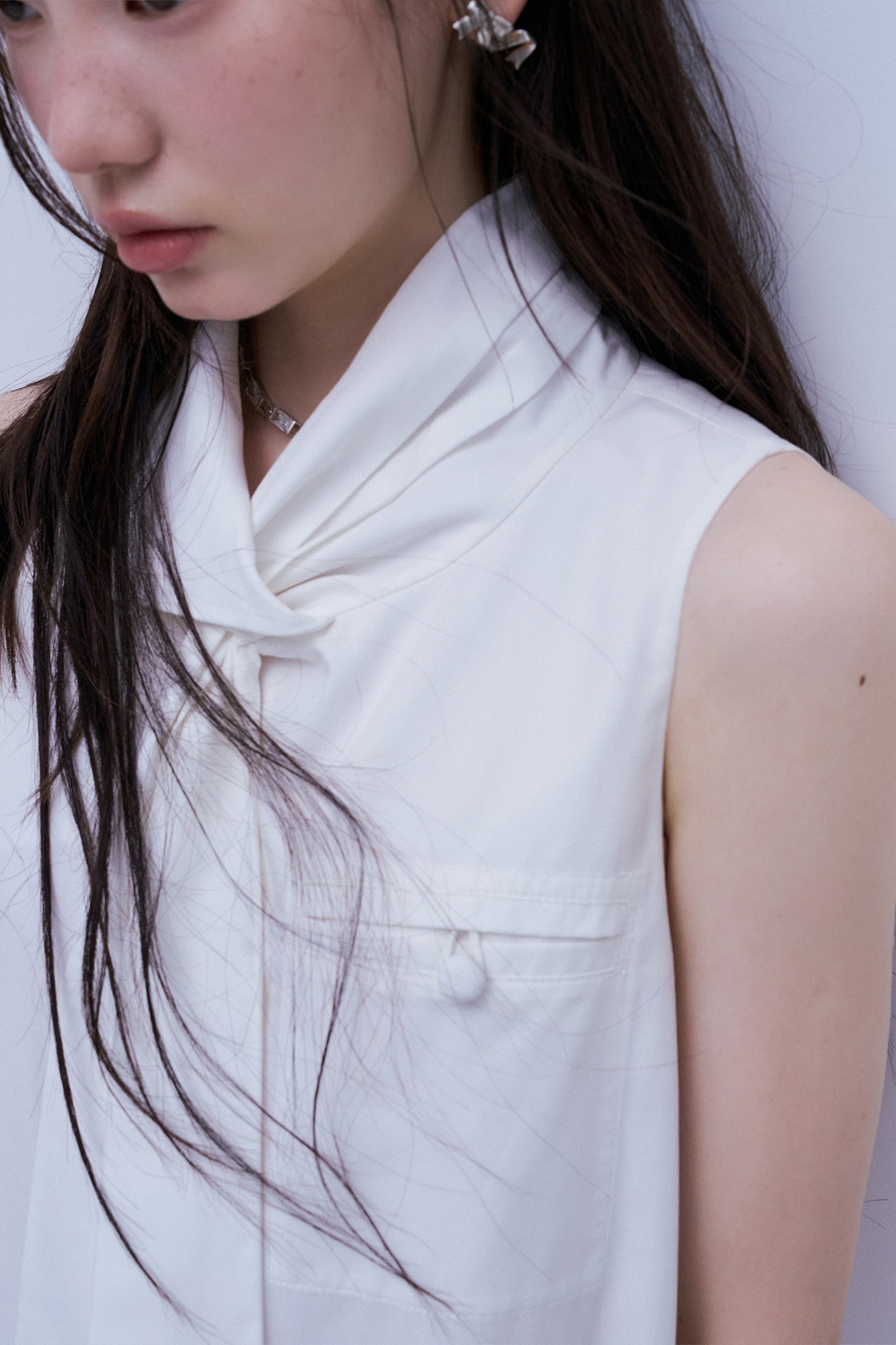 Weißes Kleid aus Tencel-Baumwollmischung