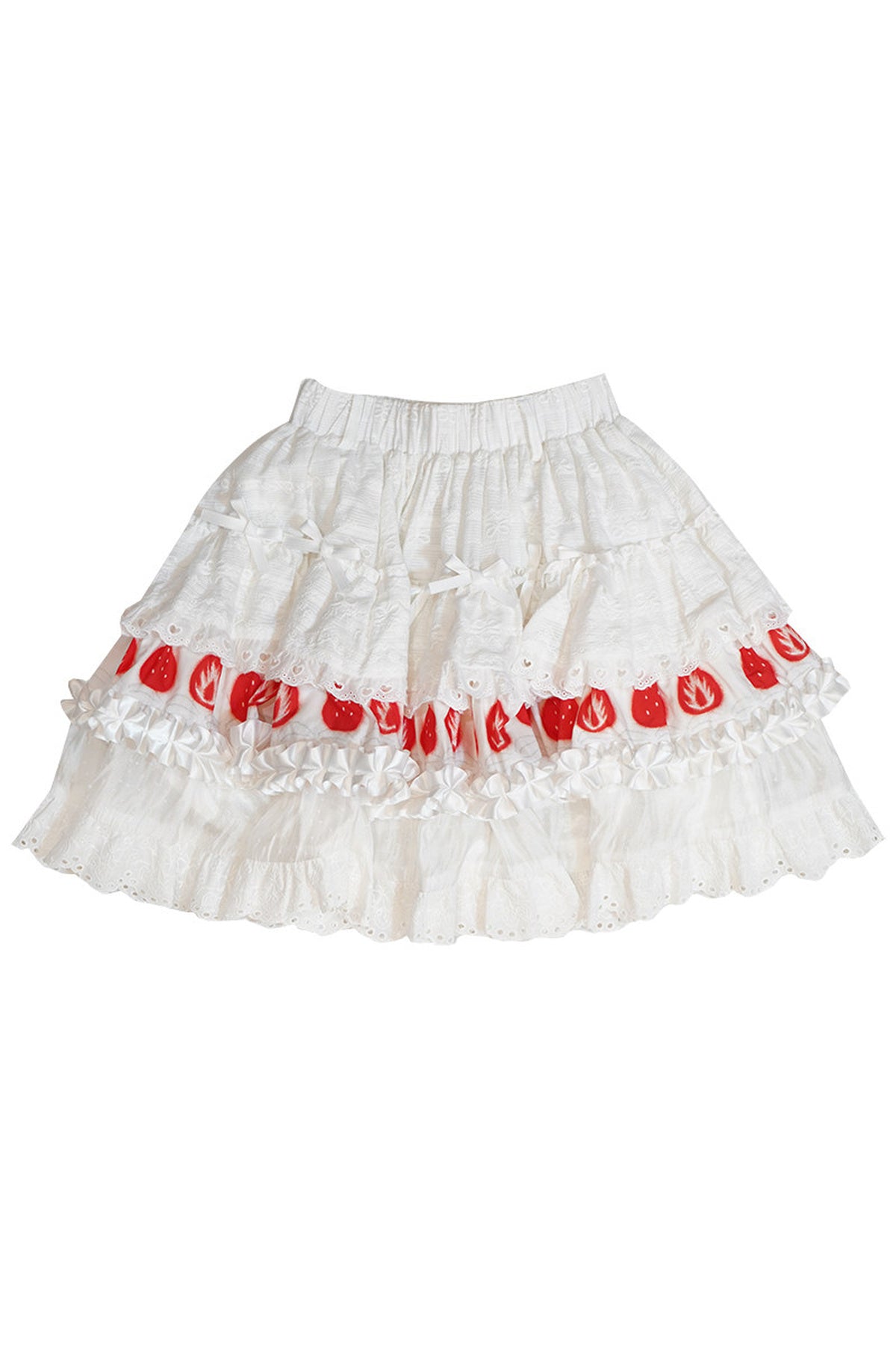 Strawberry Lace Ruffle Skirt