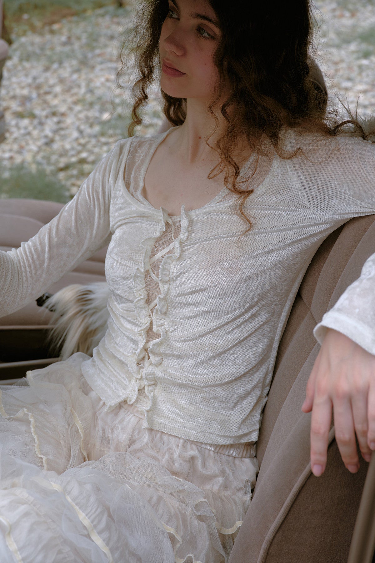 Beaded Alpaca Wool Shawl Skirt Set-Up