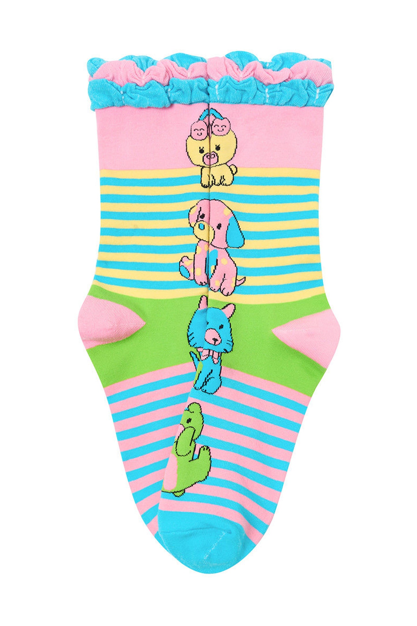 Chaussettes à motif animalier et blocs de couleur