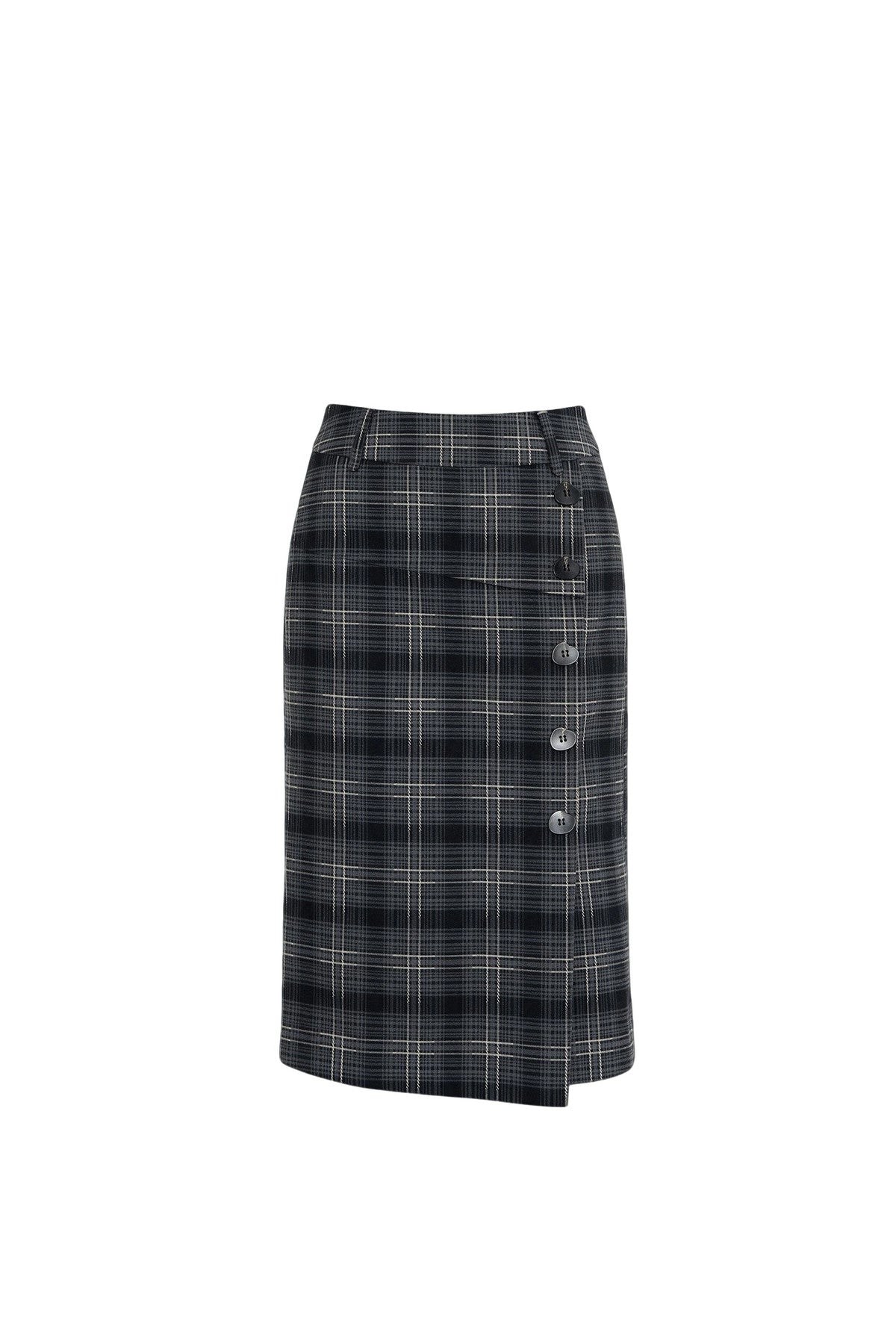Turn-Down Collar Woolen Blazer and Hip-Hugging Long Skirt Set-Up