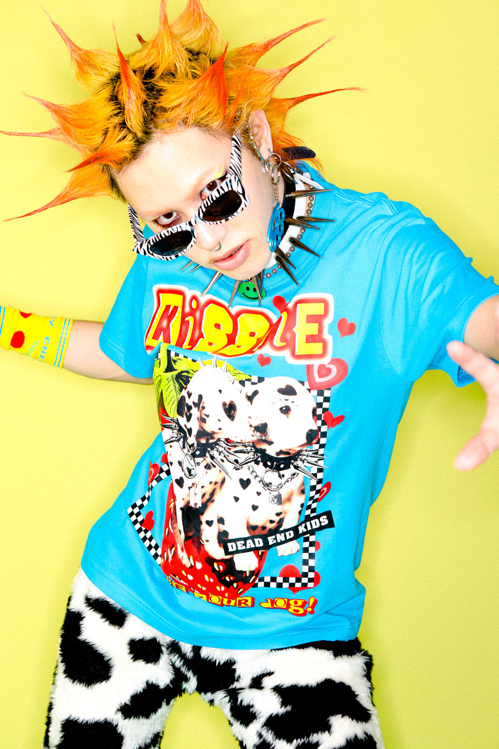 Y2K American Punk Dalmatian Oversized T-Shirt