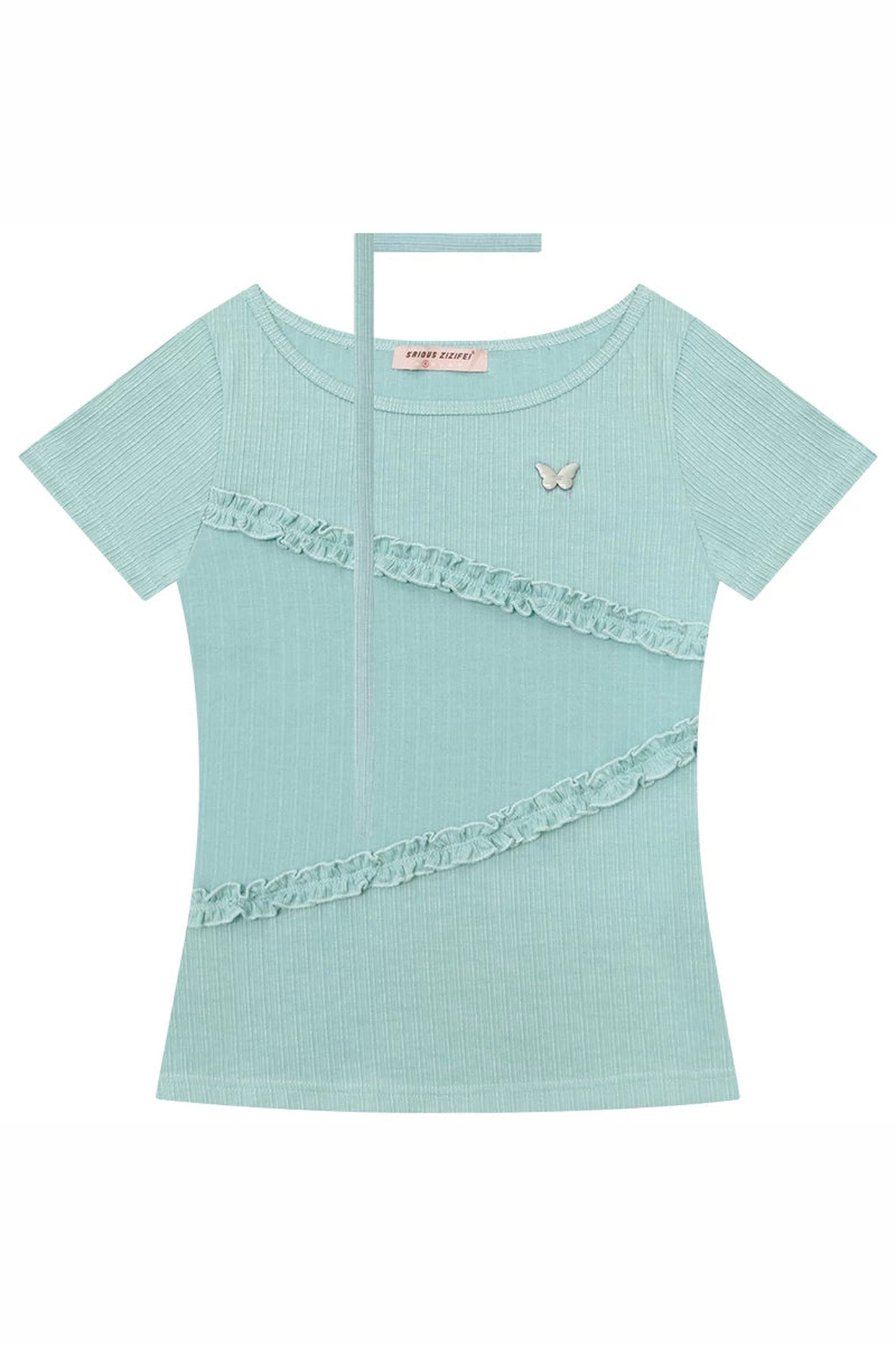 Misty Pleats Lace Ruffle T-Shirt