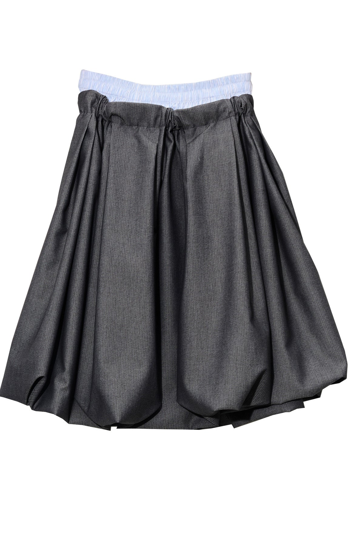 Double Waistband Pleated Bubble Skirt