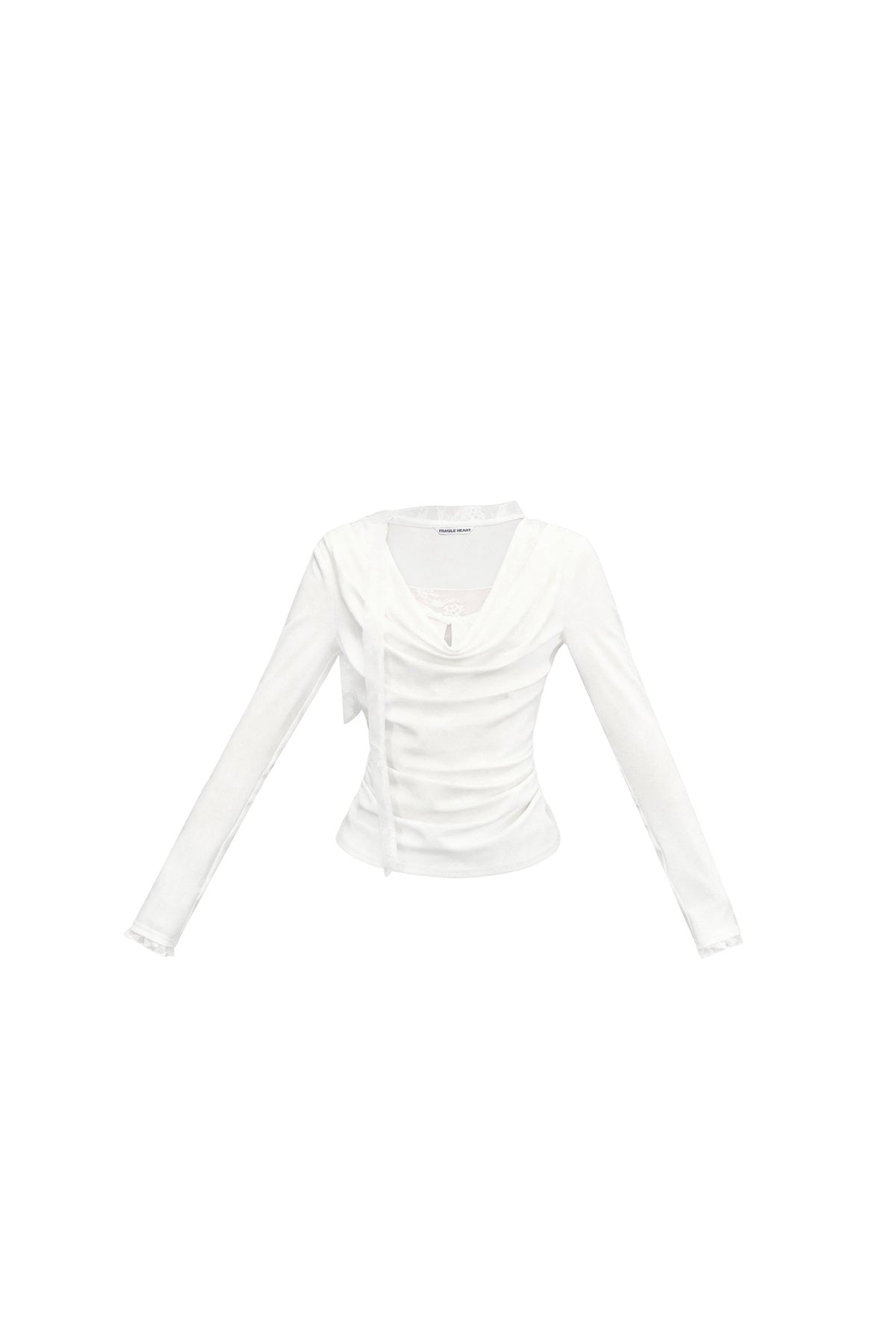 Langarmtop mit Spitzen-Twist-Patchwork und Schleife