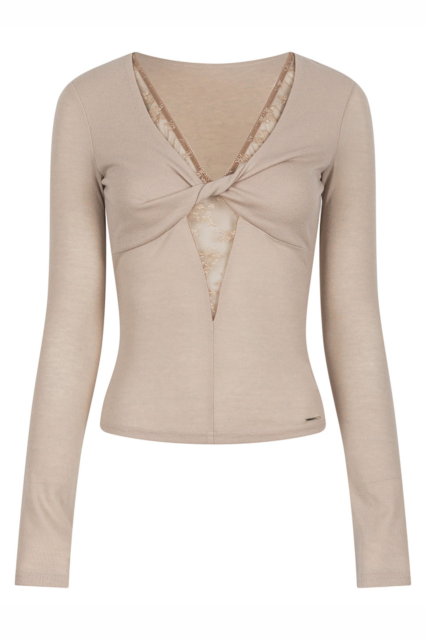 Lace Patchwork Twist Top