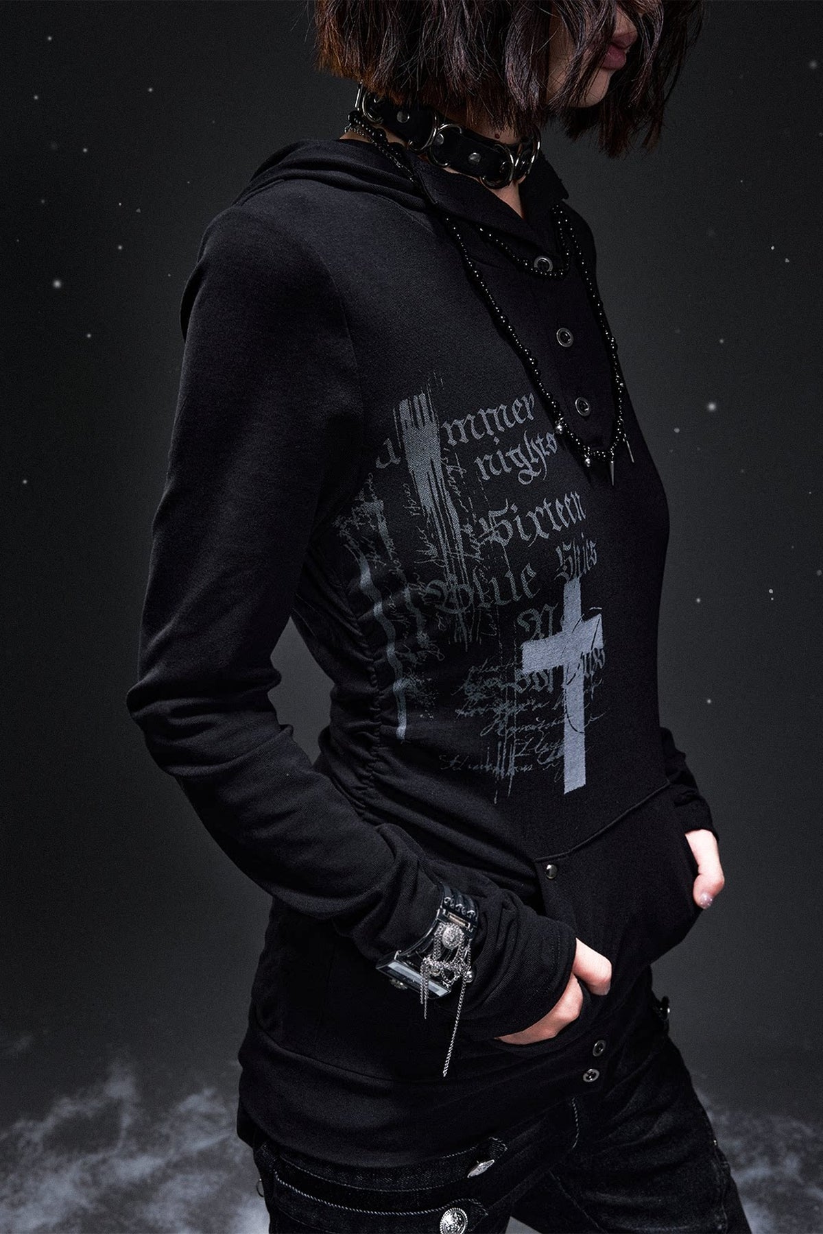 Dark Punk Cross Hoodie