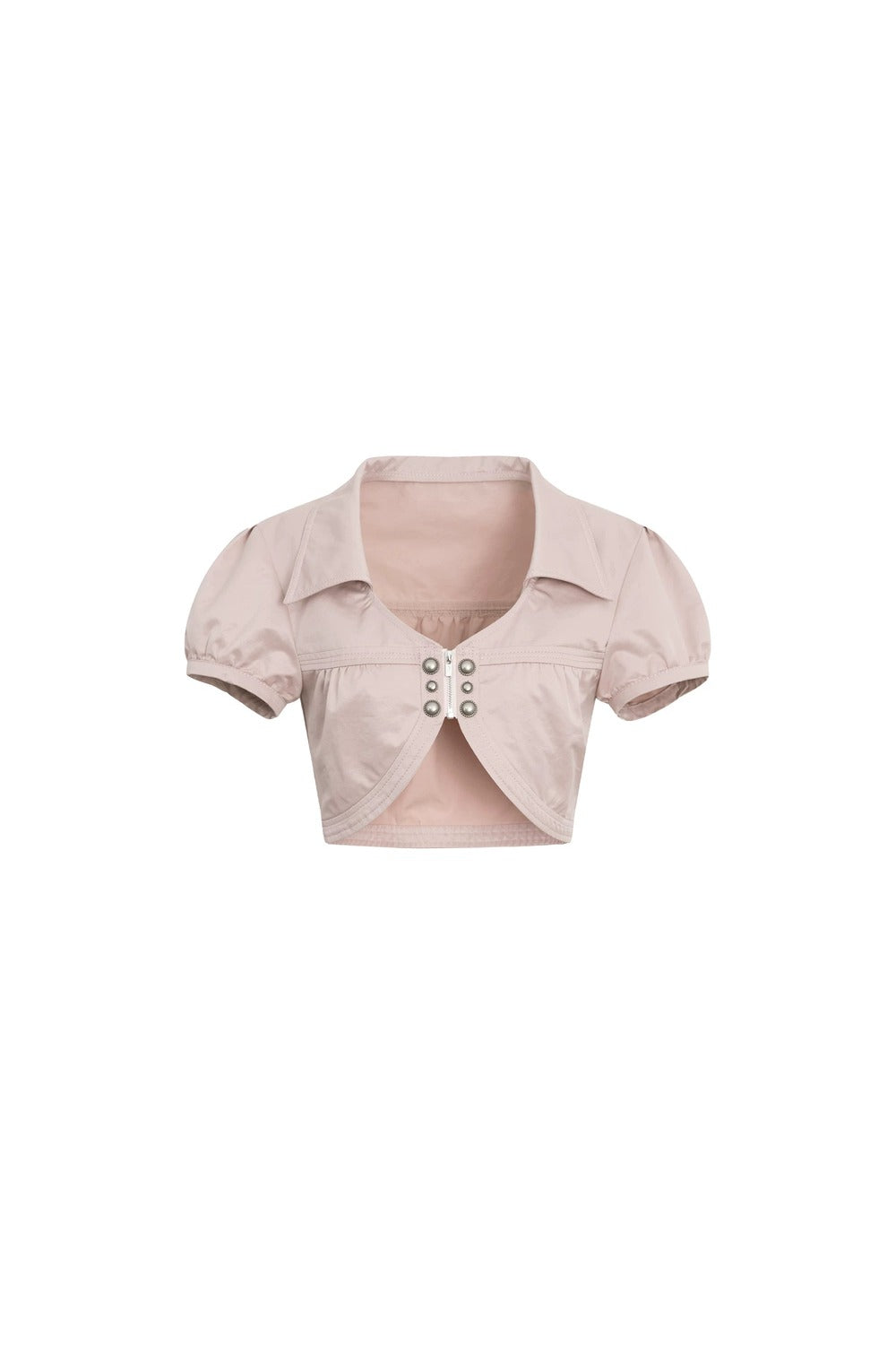 Cropped Satin V-Neck Jacket