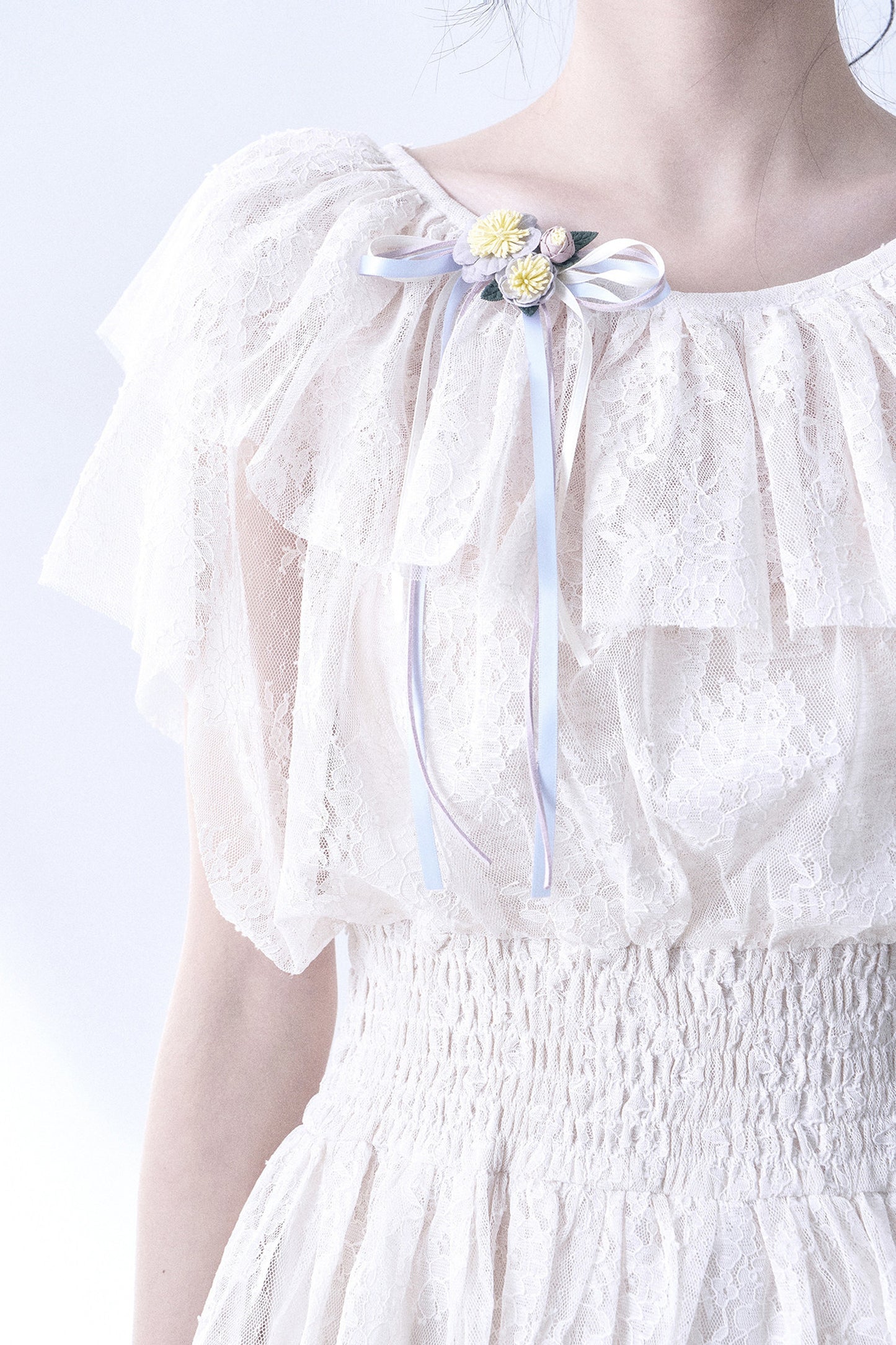 Layered Lace Ruffle Dress