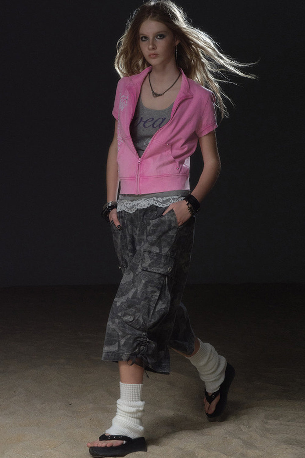 Distressed Punk Layered Sweatshirt